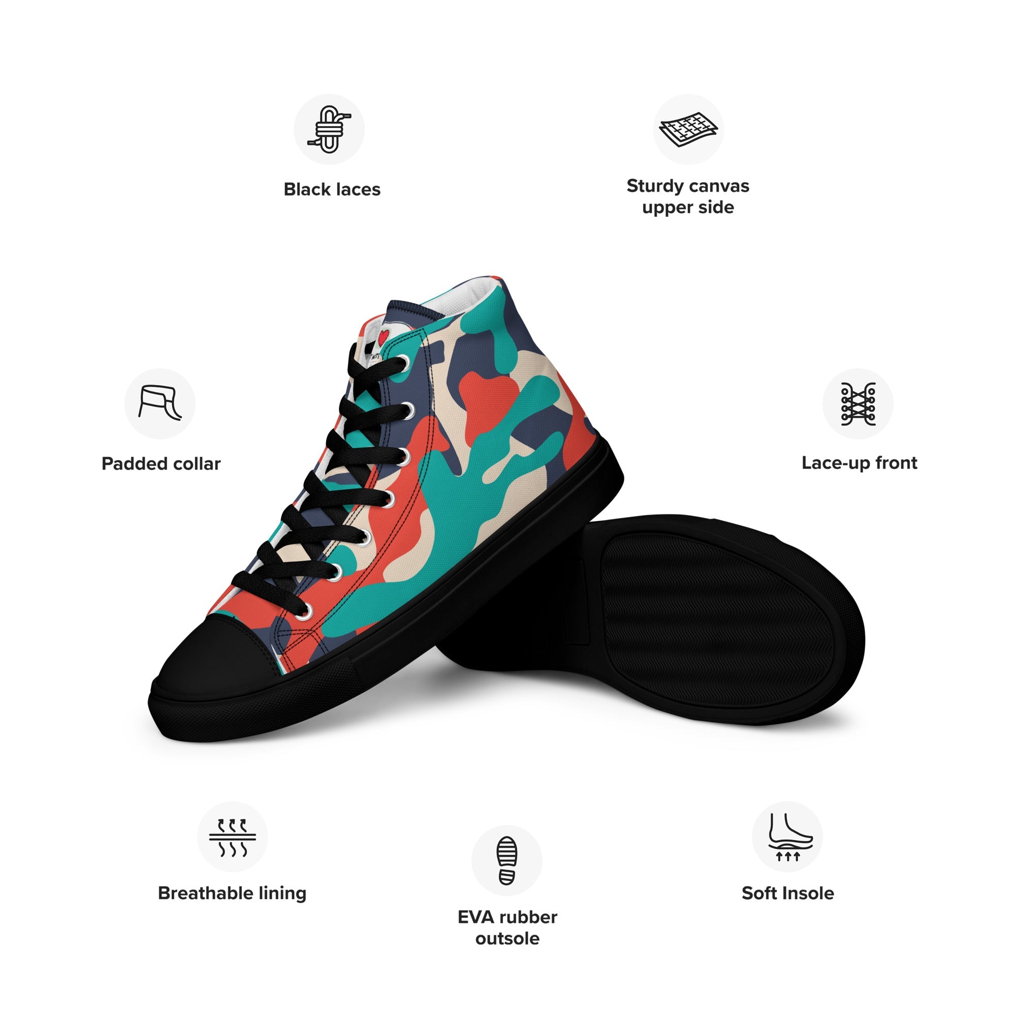 Army Enthusiast Men's High-Top Camouflage Sneakers