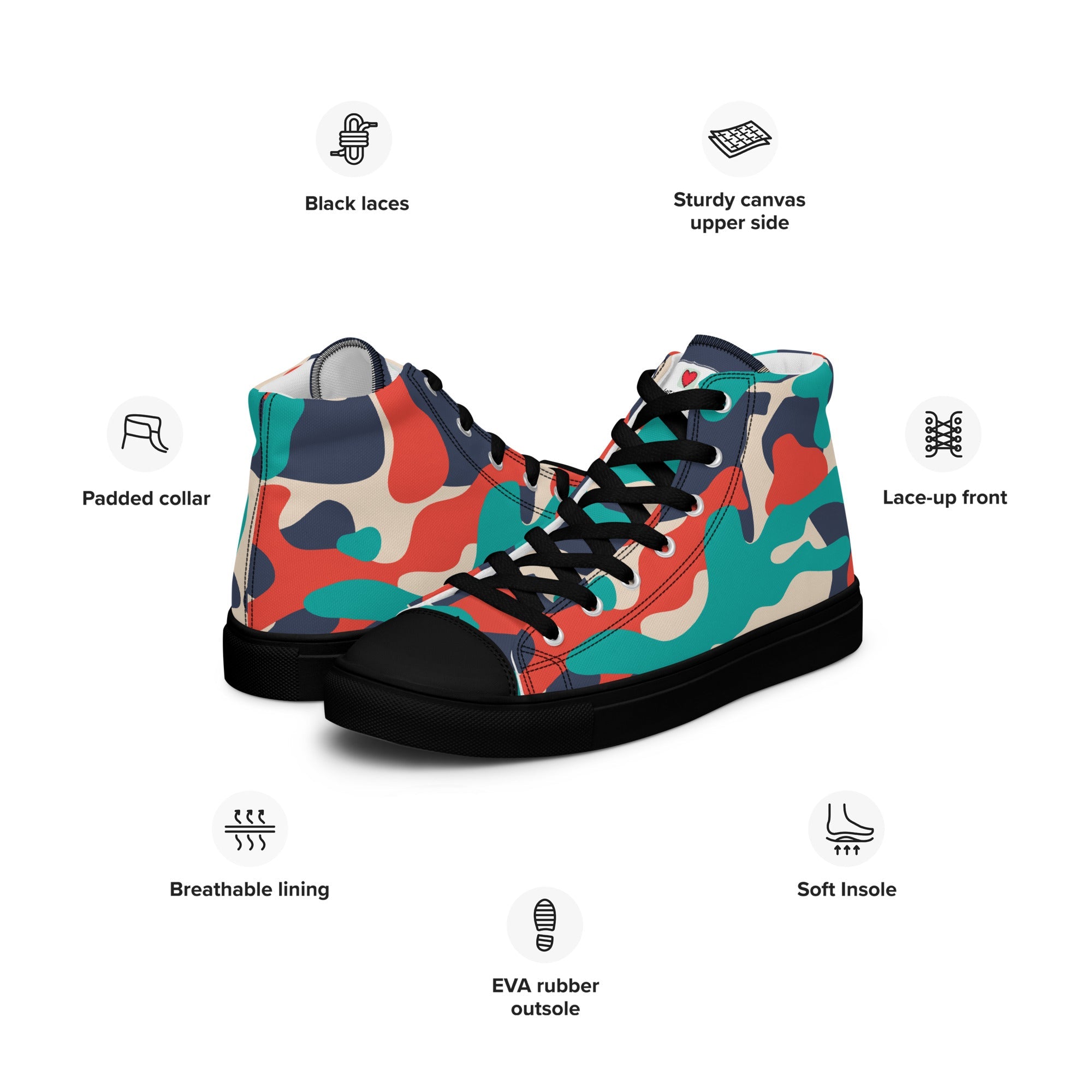 Army Enthusiast Men's High-Top Camouflage Sneakers