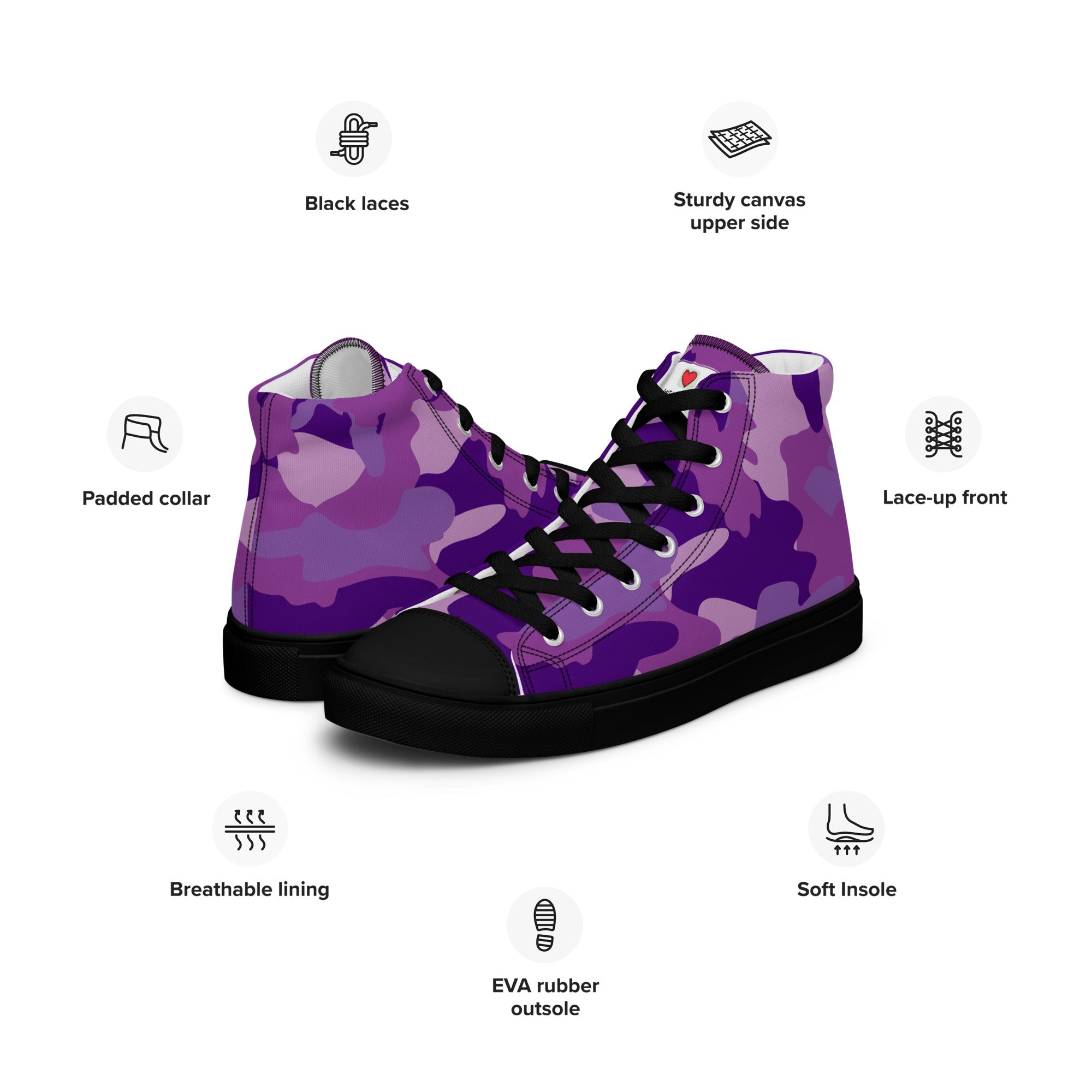 Army Enthusiast Men's High-Top Camouflage Sneakers