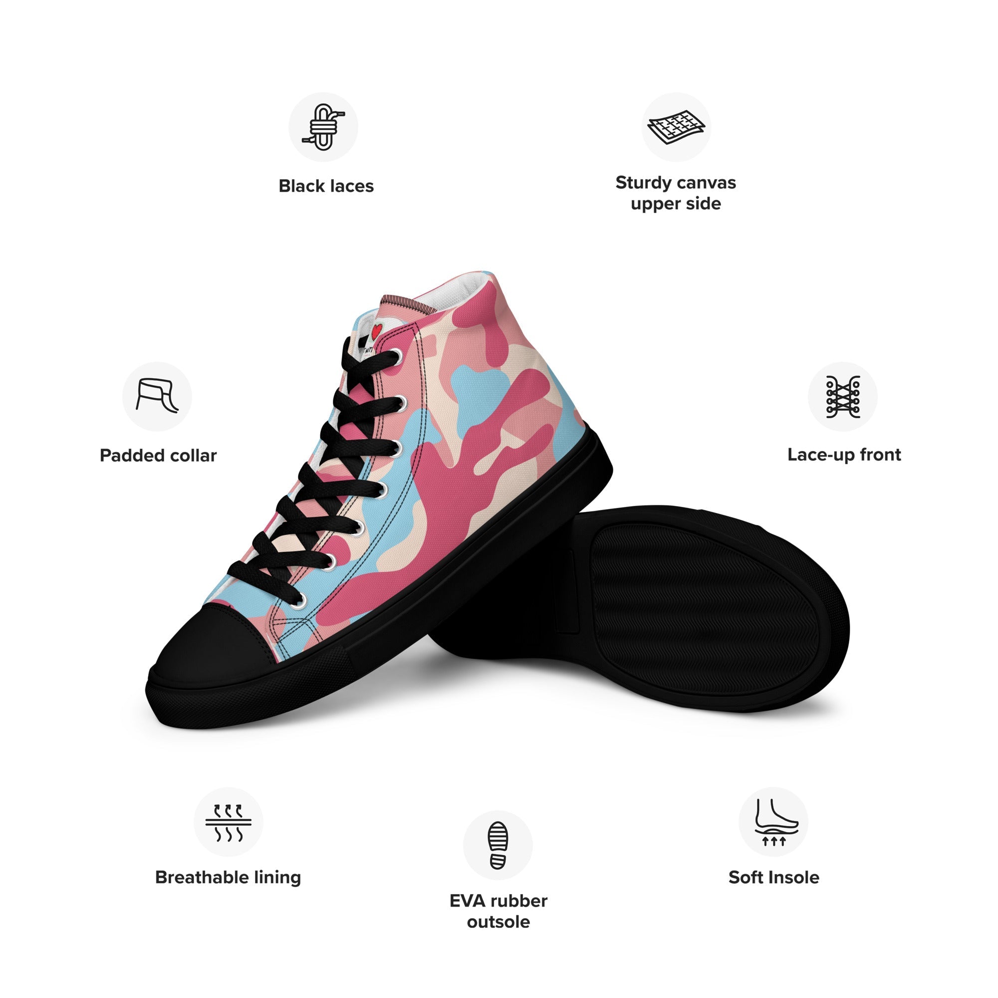 Army Enthusiast Men's High-Top Camouflage Sneakers