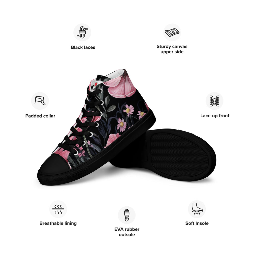 Floral Lover's Women's Botanical Style High Top Sneakers