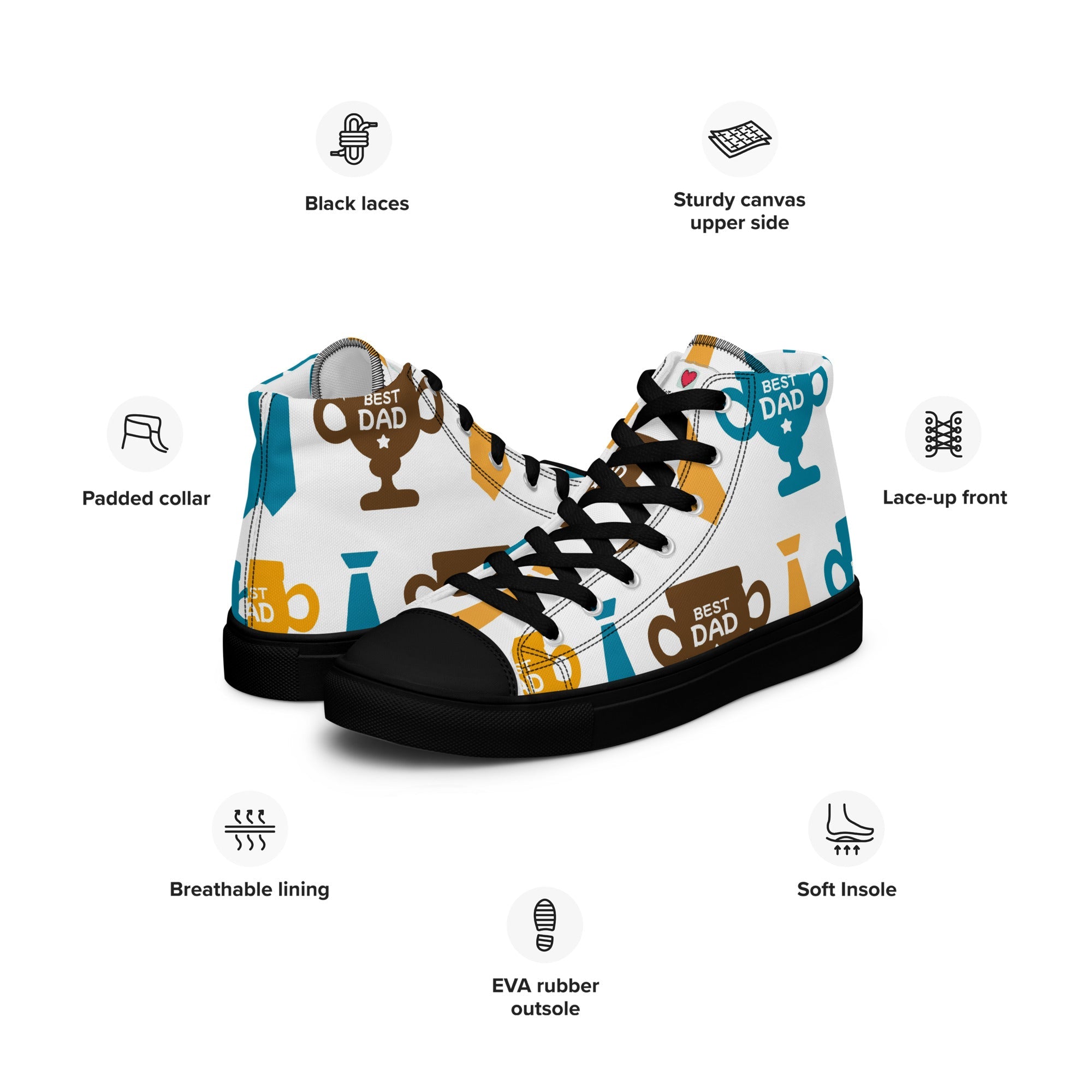 Cool Dad's Commuter Stye Men's High Top Sneakers