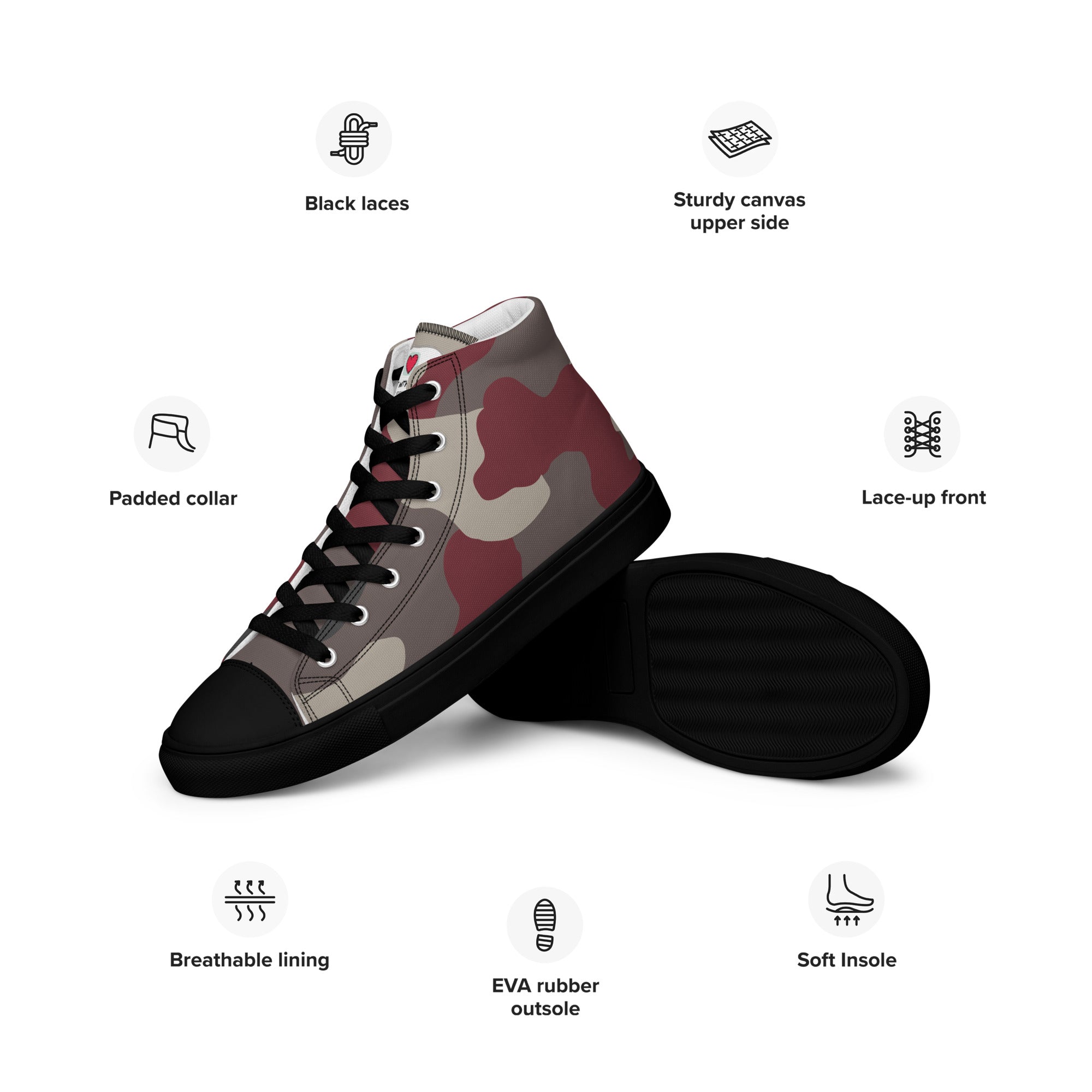 Army Enthusiast Men's High-Top Camouflage Sneakers