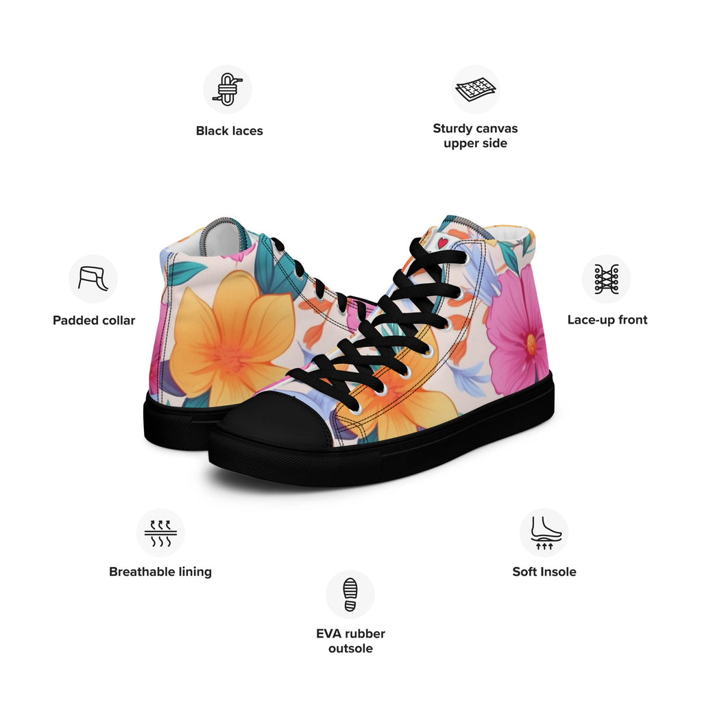 Floral Lover's Women's Botanical Style High Top Sneakers