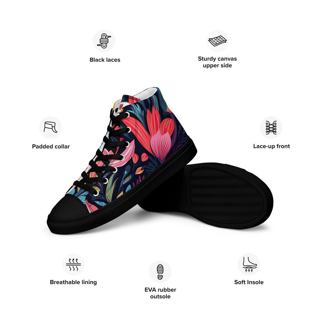 Floral Lover's Women's Botanical Style High Top Sneakers