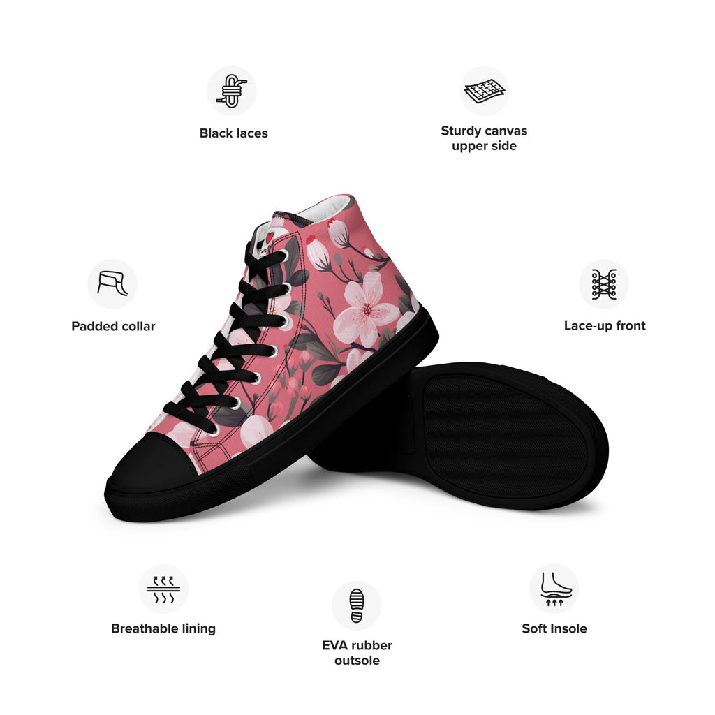Floral Lover's Women's Botanical Style High Top Sneakers