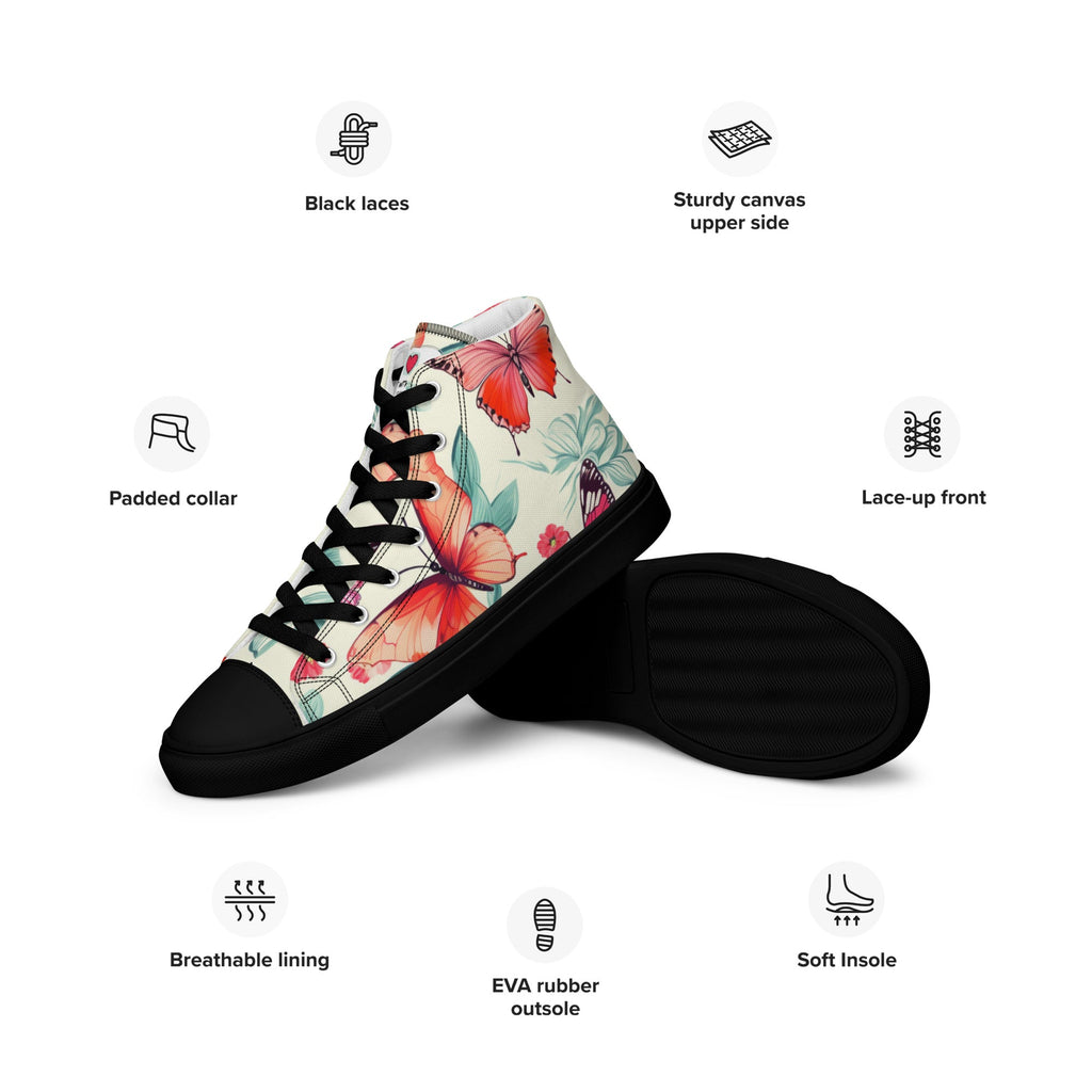 Butterfly Lover's Nature Inspired Men's High Top Sneakers