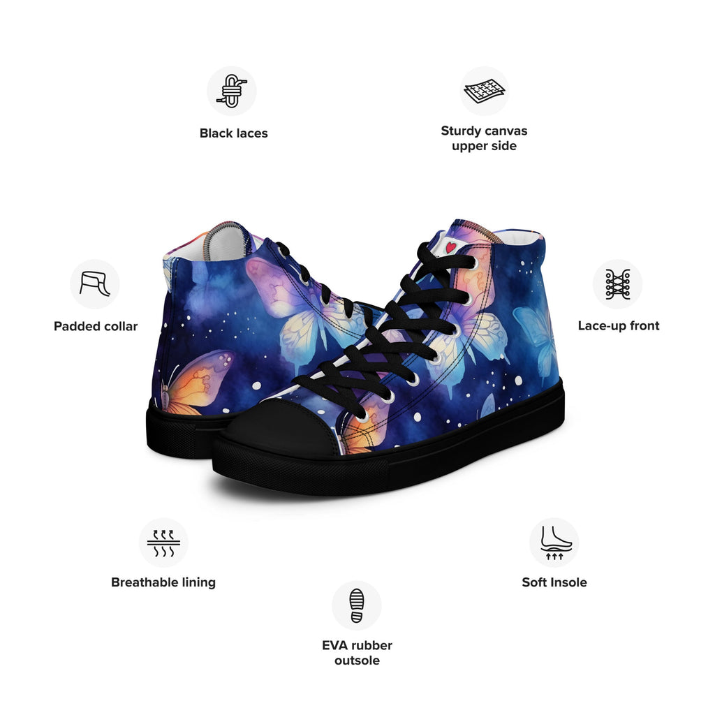 Butterfly Lover's Nature Inspired Men's High Top Sneakers