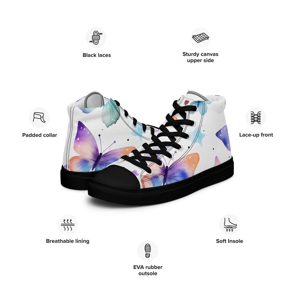 Butterfly Lover's Nature Inspired Men's High Top Sneakers