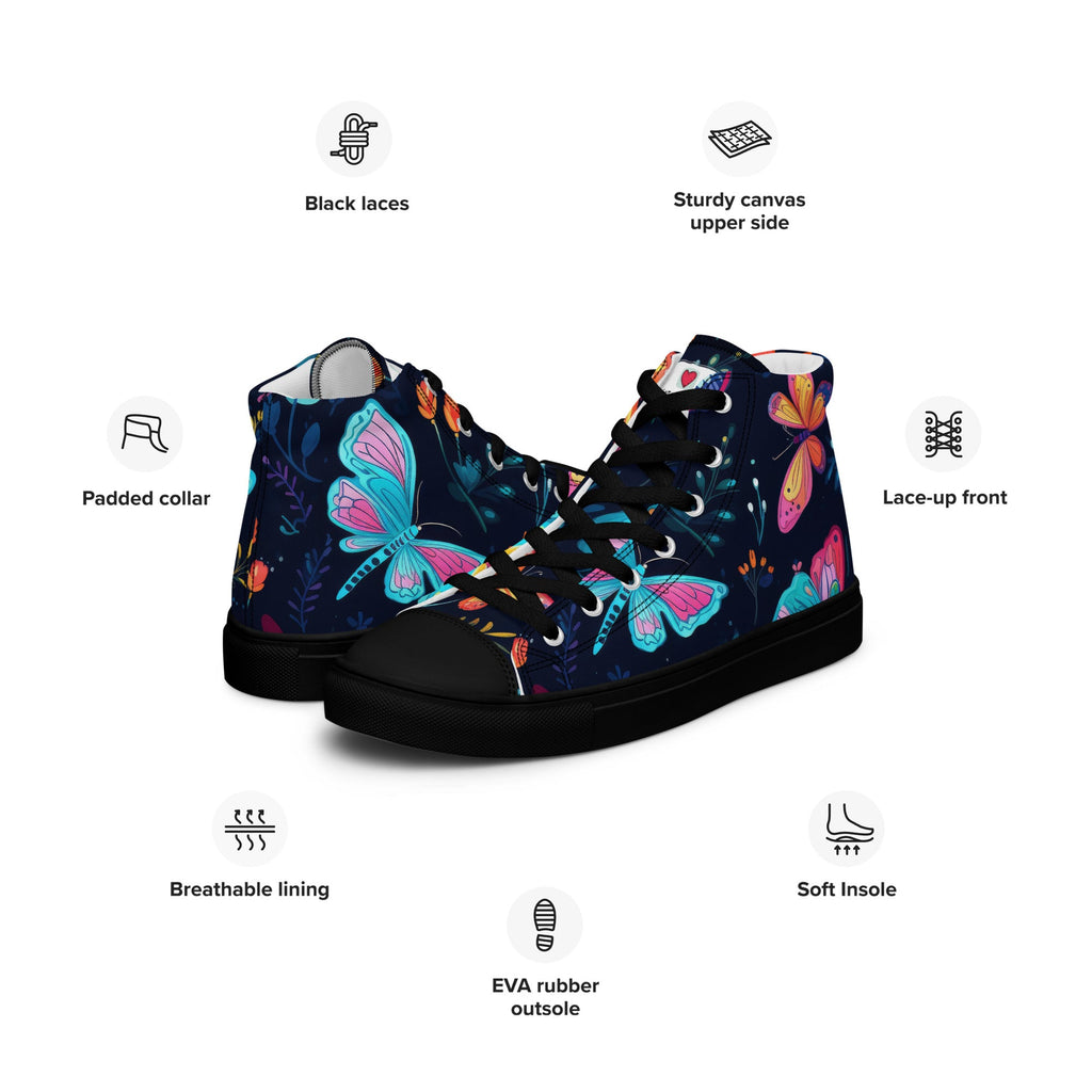 Butterfly Lover's Nature Inspired Men's High Top Sneakers