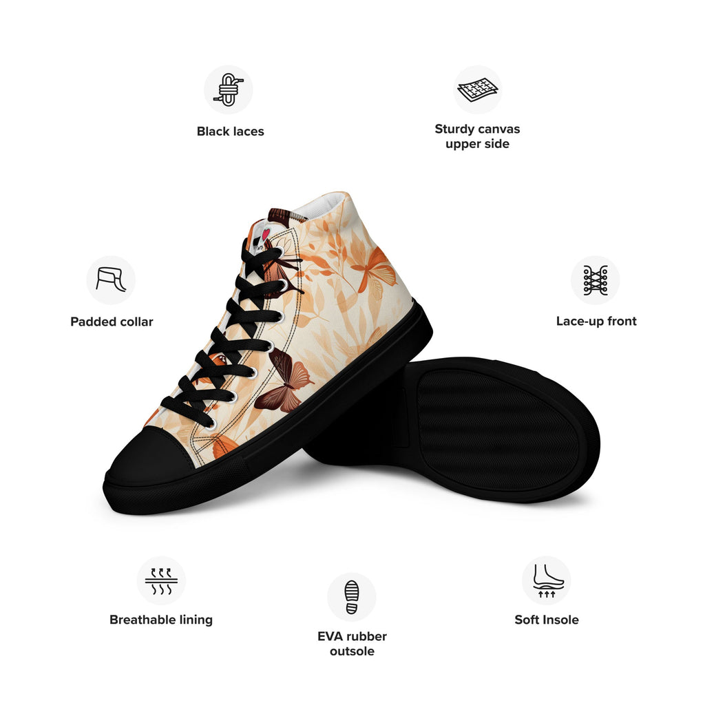 Butterfly Lover's Nature Inspired Men's High Top Sneakers