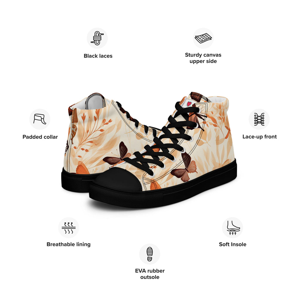 Butterfly Lover's Nature Inspired Men's High Top Sneakers