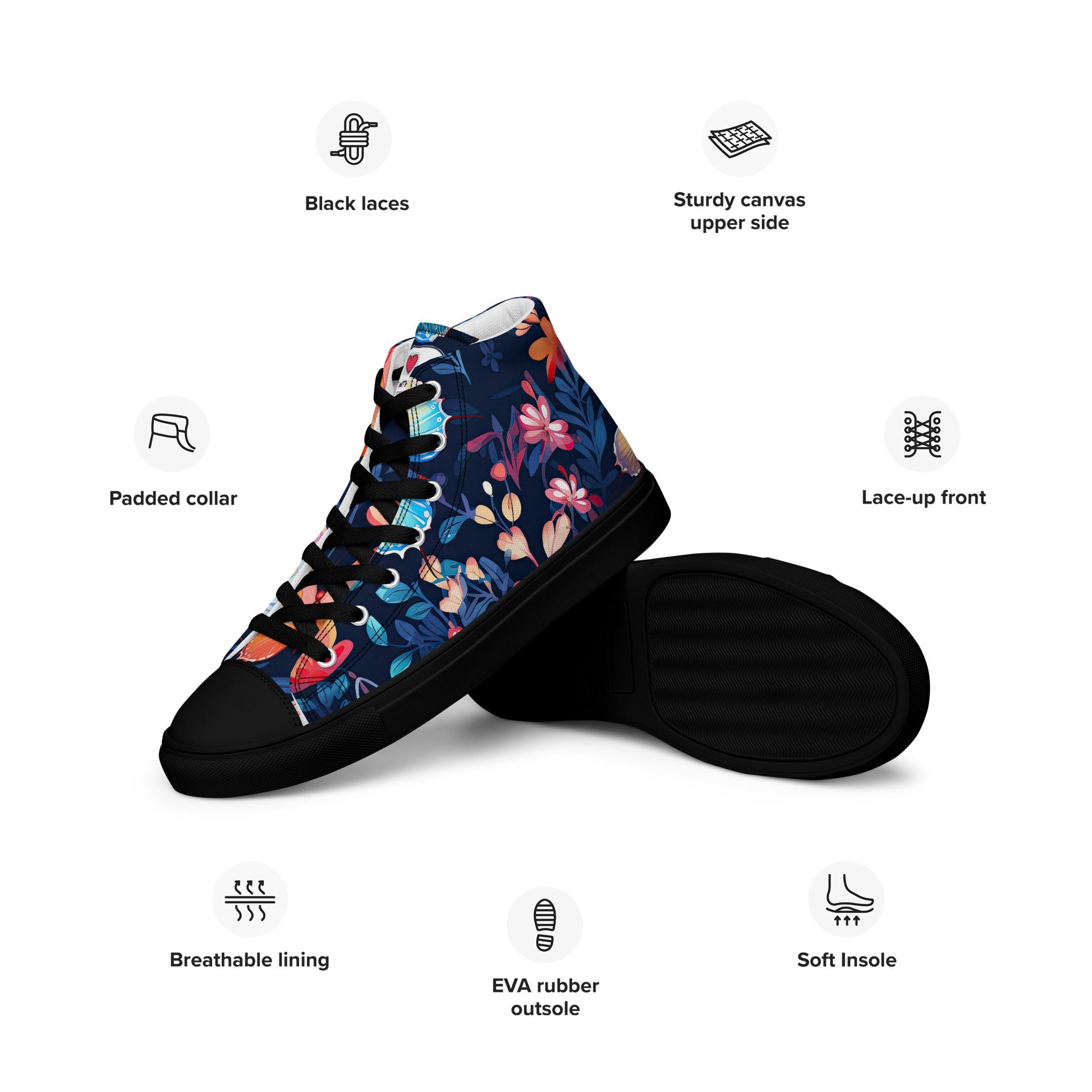 Butterfly Lover's Nature Inspired Men's High Top Sneakers