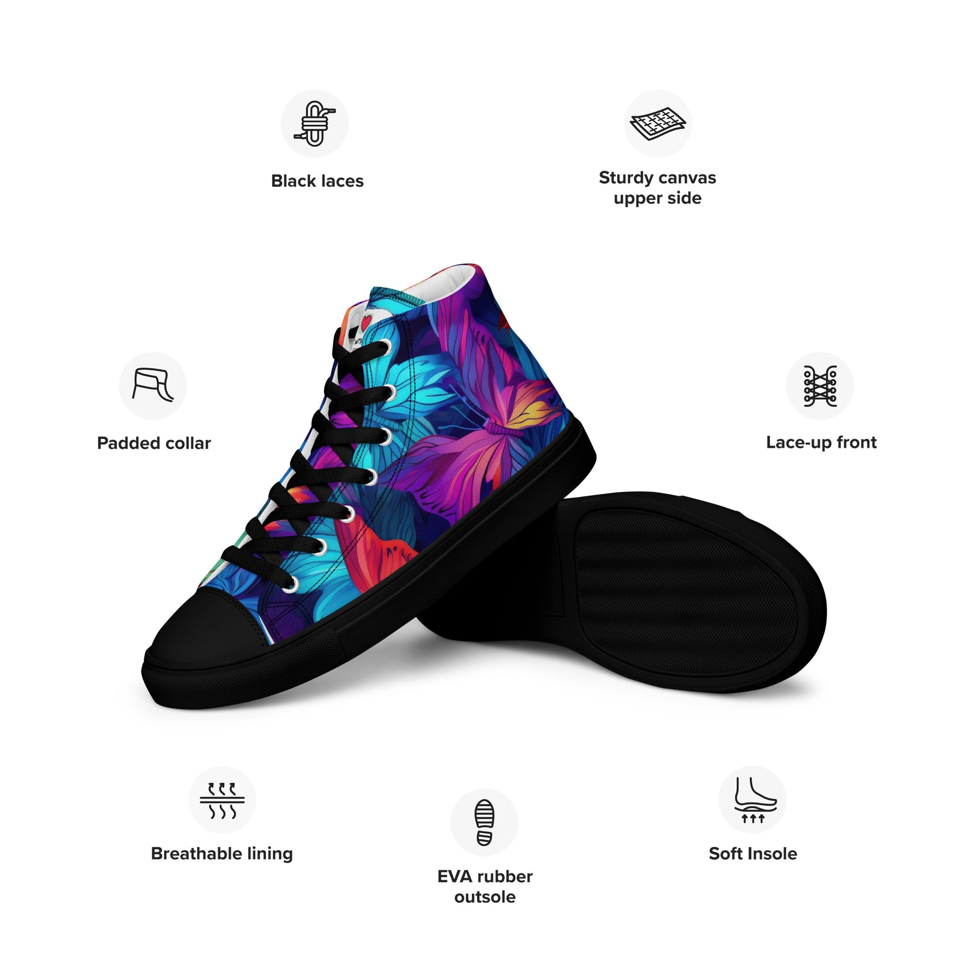 Butterfly Lover's Nature Inspired Men's High Top Sneakers