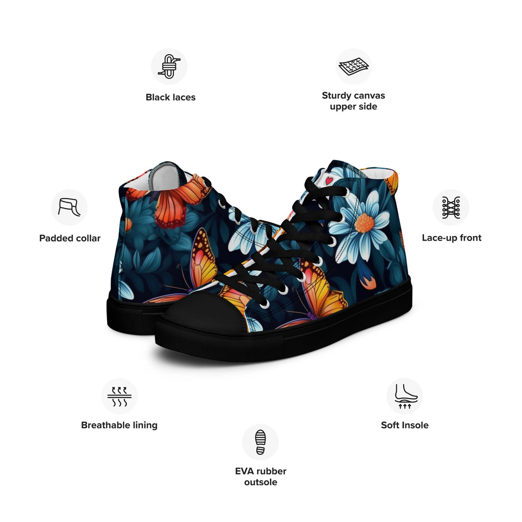 Butterfly Lover's Nature Inspired Men's High Top Sneakers