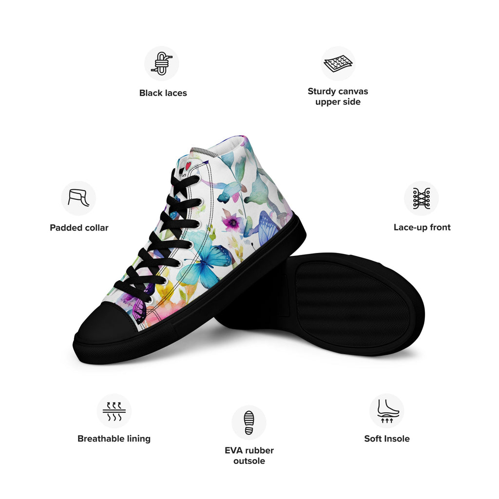 Butterfly Lover's Nature Inspired Men's High Top Sneakers