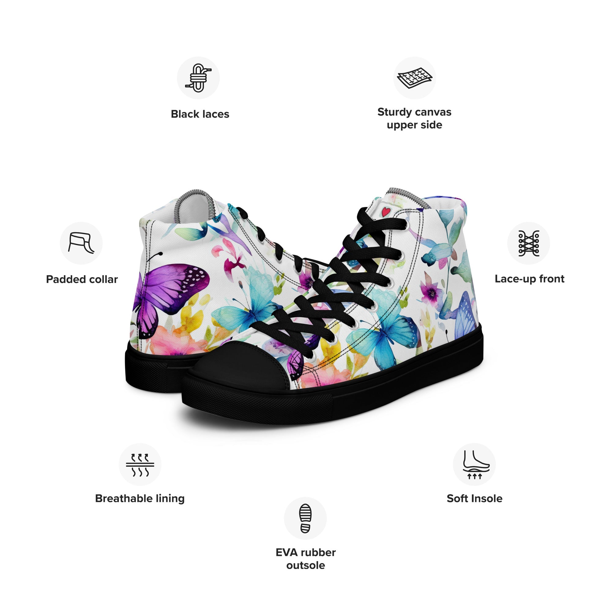 Butterfly Lover's Nature Inspired Men's High Top Sneakers