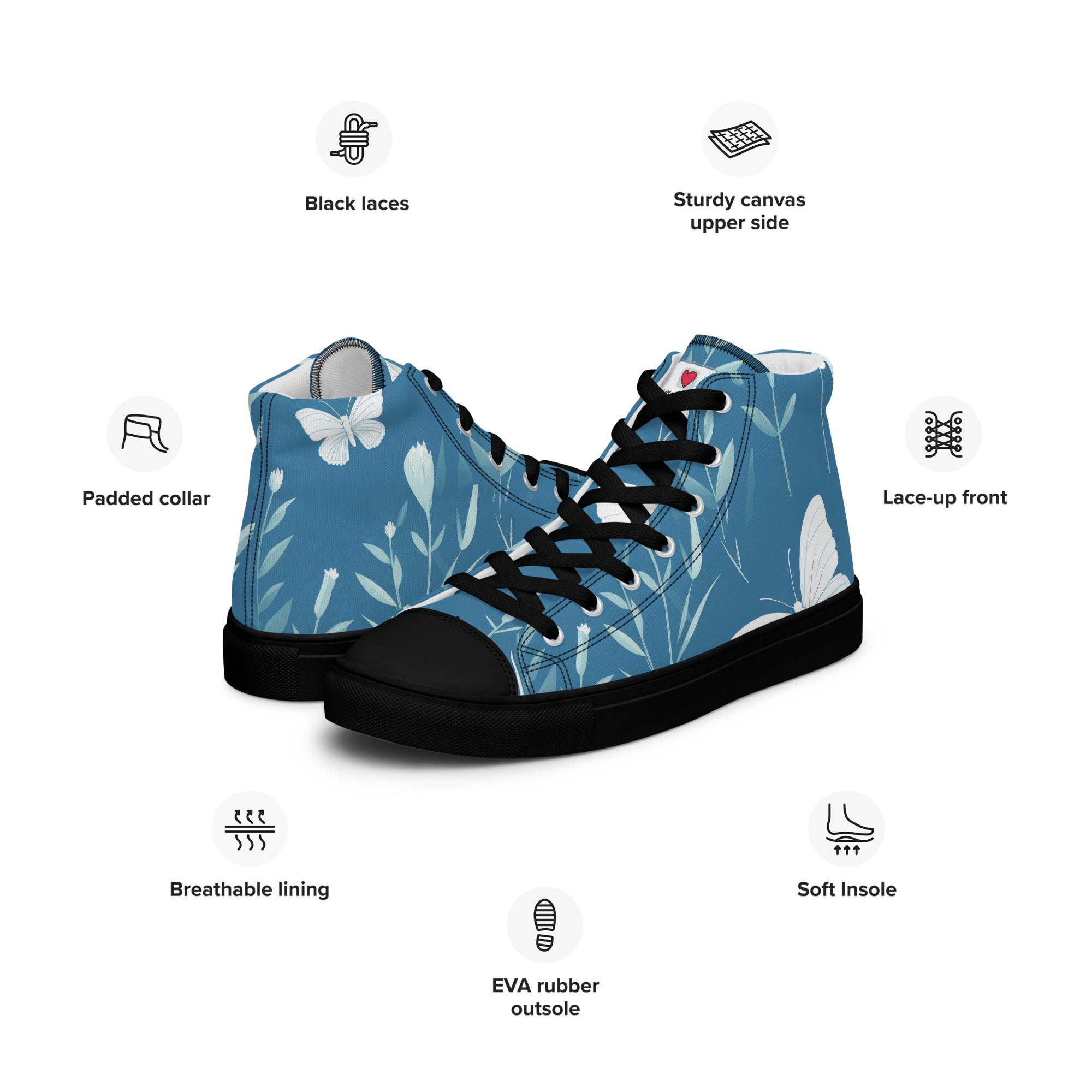 Butterfly Lover's Nature Inspired Men's High Top Sneakers