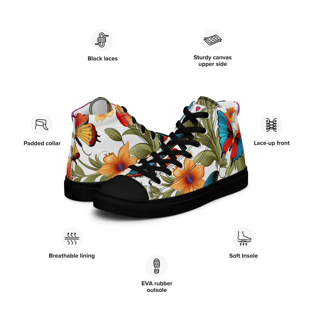 Butterfly Lover's Nature Inspired Men's High Top Sneakers