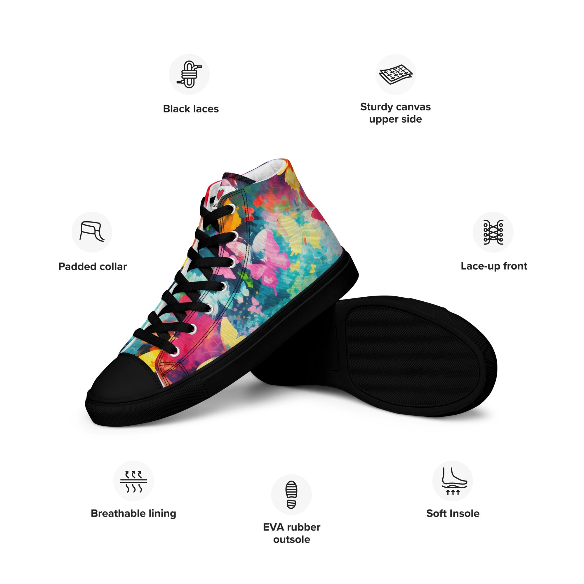 Butterfly Lover's Nature Inspired Men's High Top Sneakers