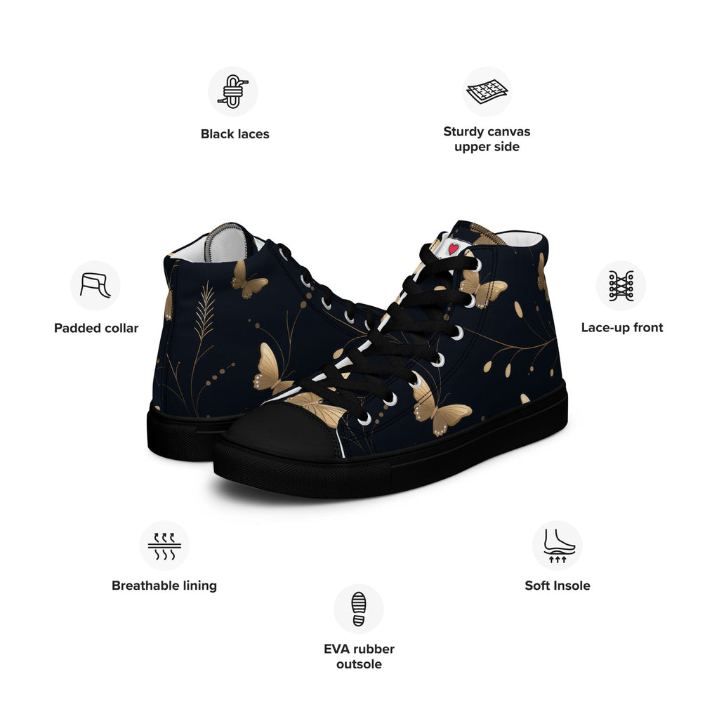 Butterfly Lover's Nature Inspired Men's High Top Sneakers