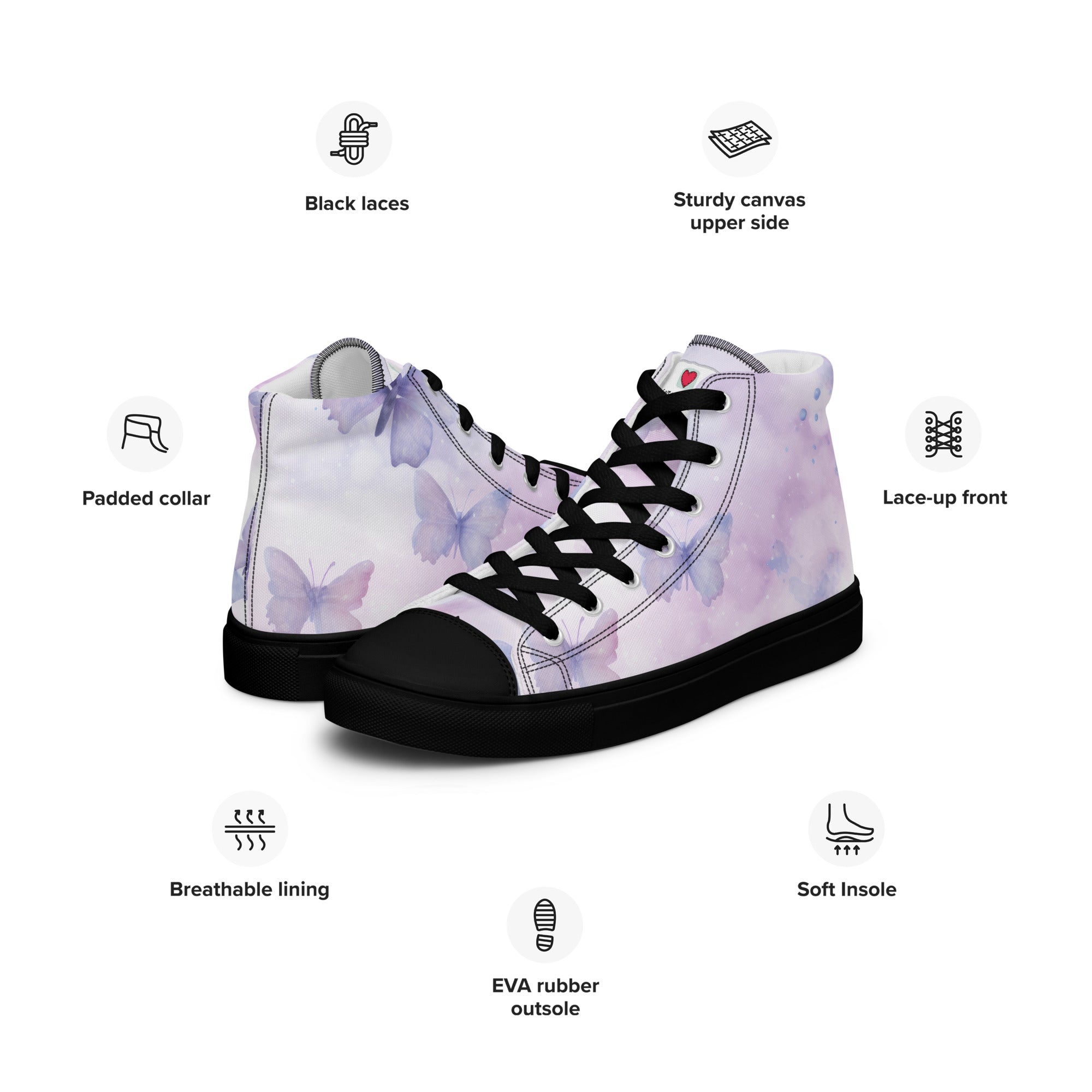 Butterfly Lover's Nature Inspired Men's High Top Sneakers