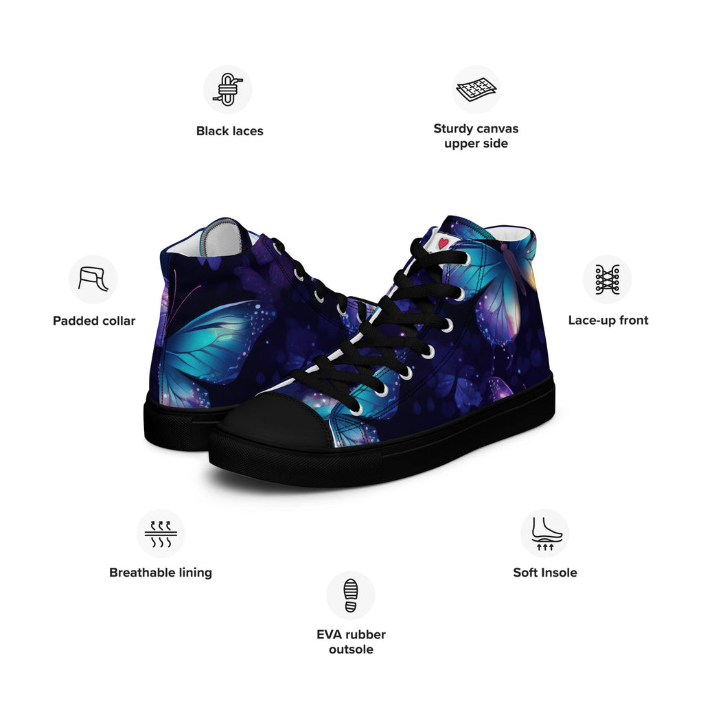 Butterfly Lover's Nature Inspired Men's High Top Sneakers