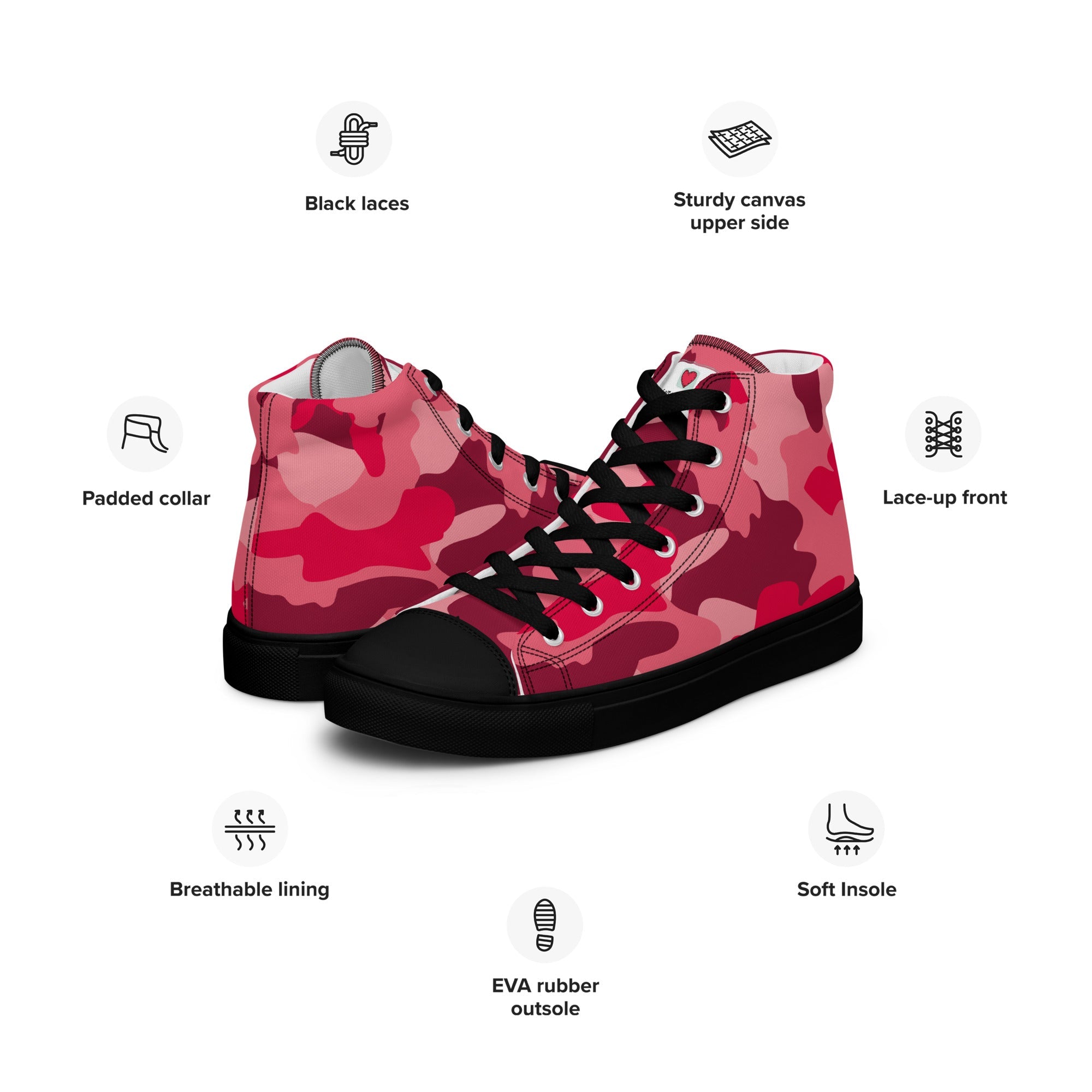 Army Enthusiast Men's High-Top Camouflage Sneakers