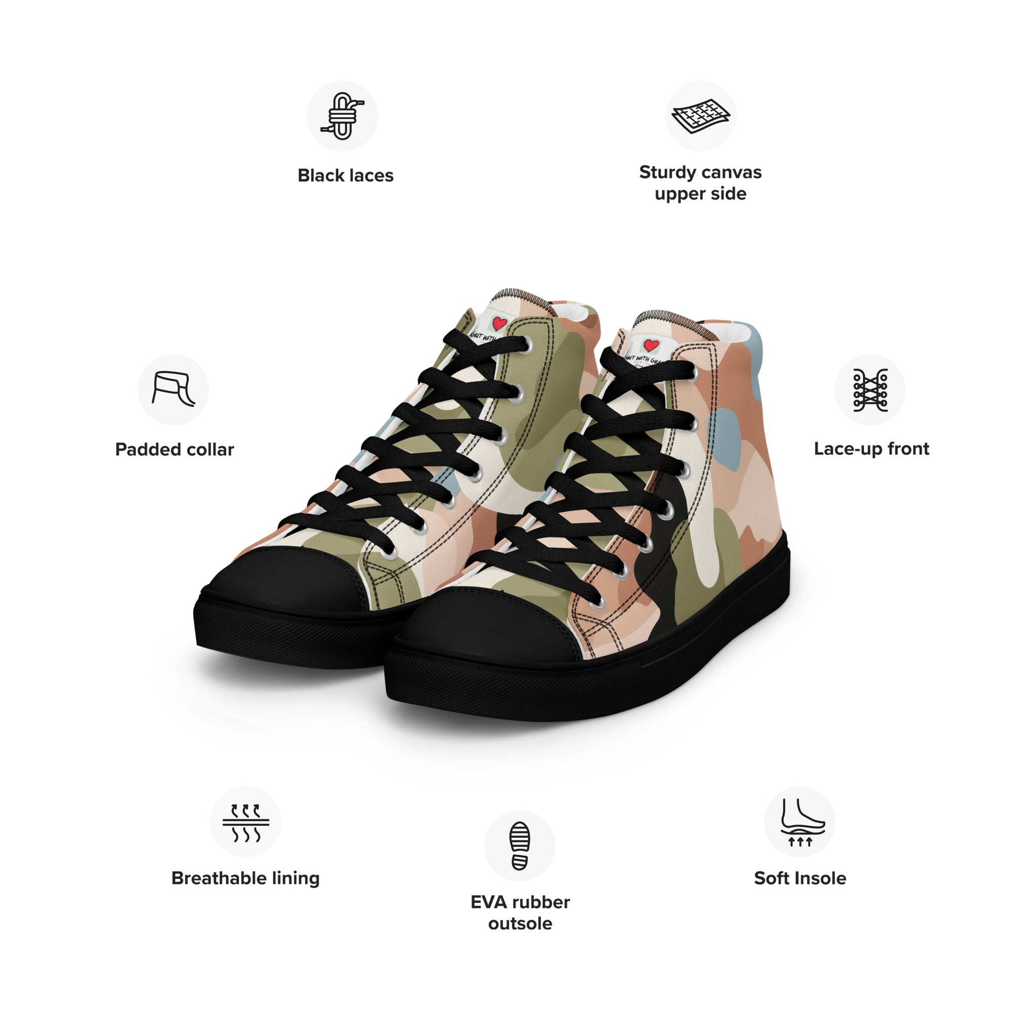 Army Enthusiast Men's High-Top Camouflage Sneakers