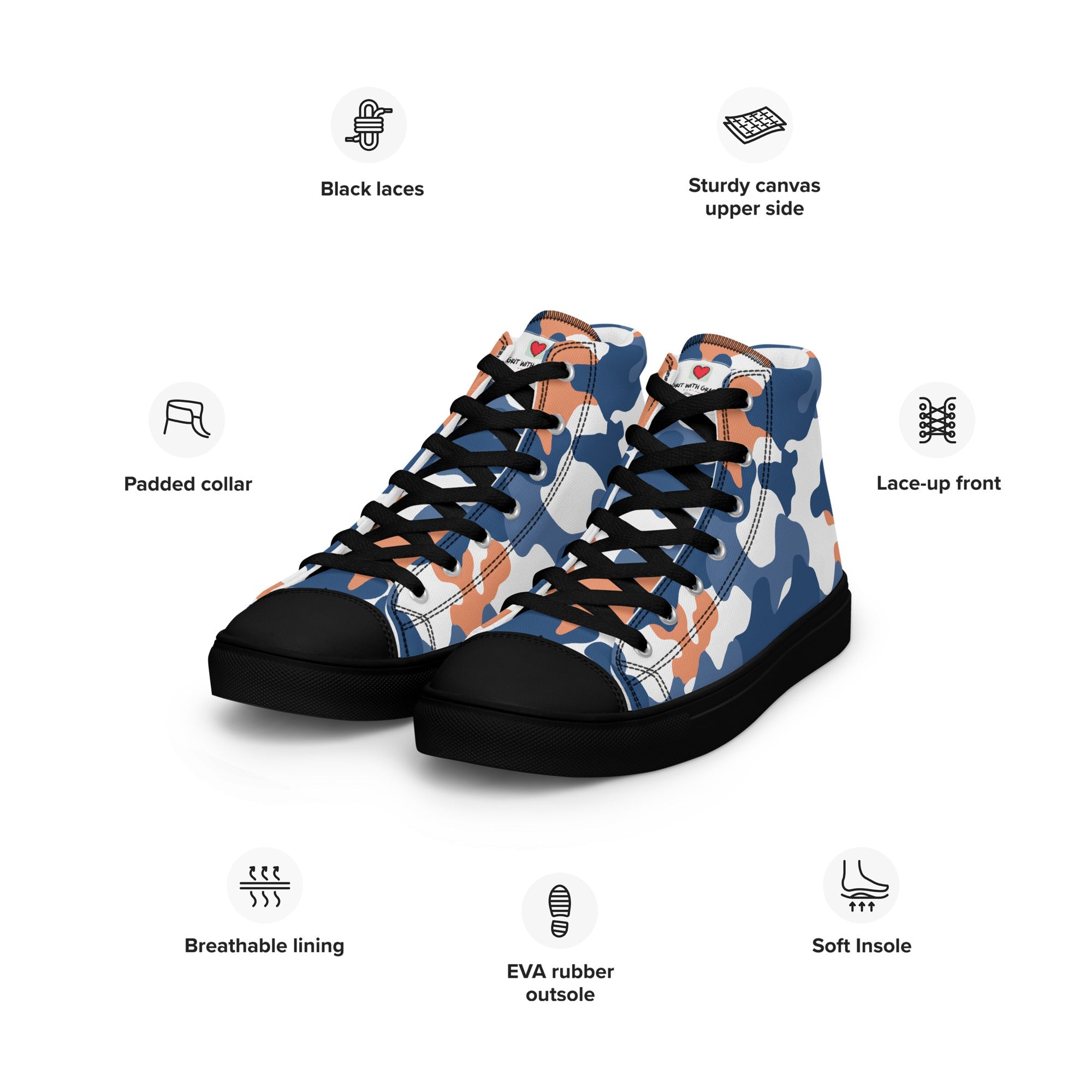 Army Enthusiast Men's High-Top Camouflage Sneakers