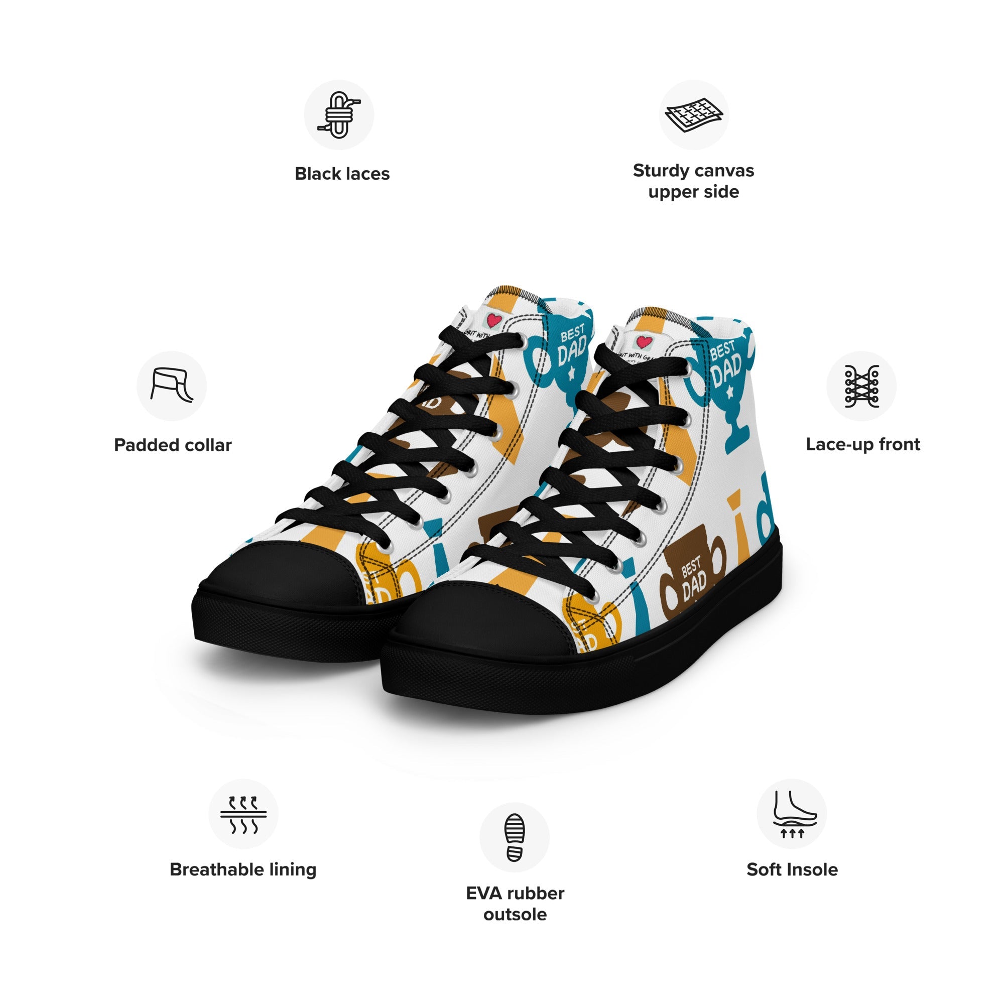 Cool Dad's Commuter Stye Men's High Top Sneakers