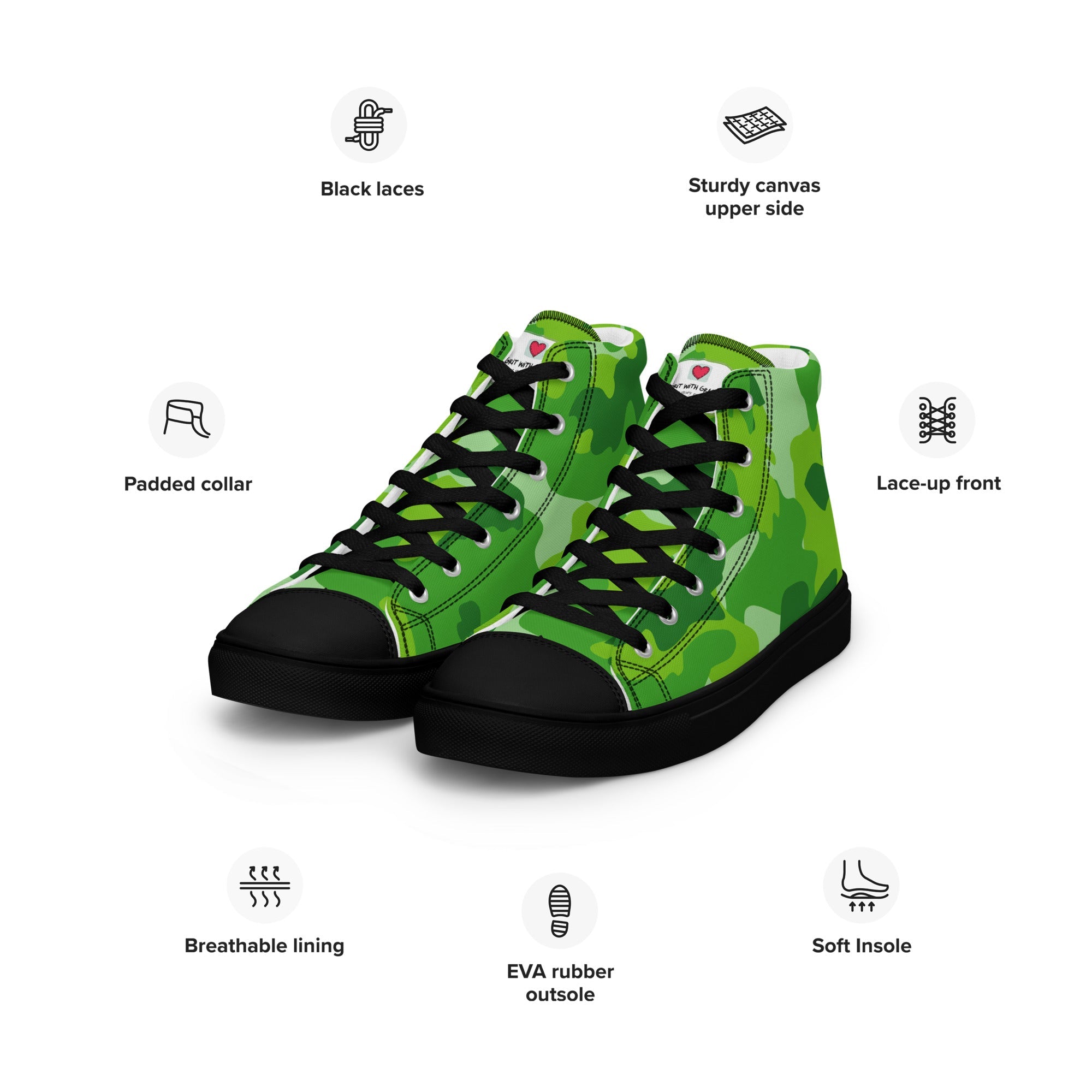 Army Enthusiast Men's High-Top Camouflage Sneakers