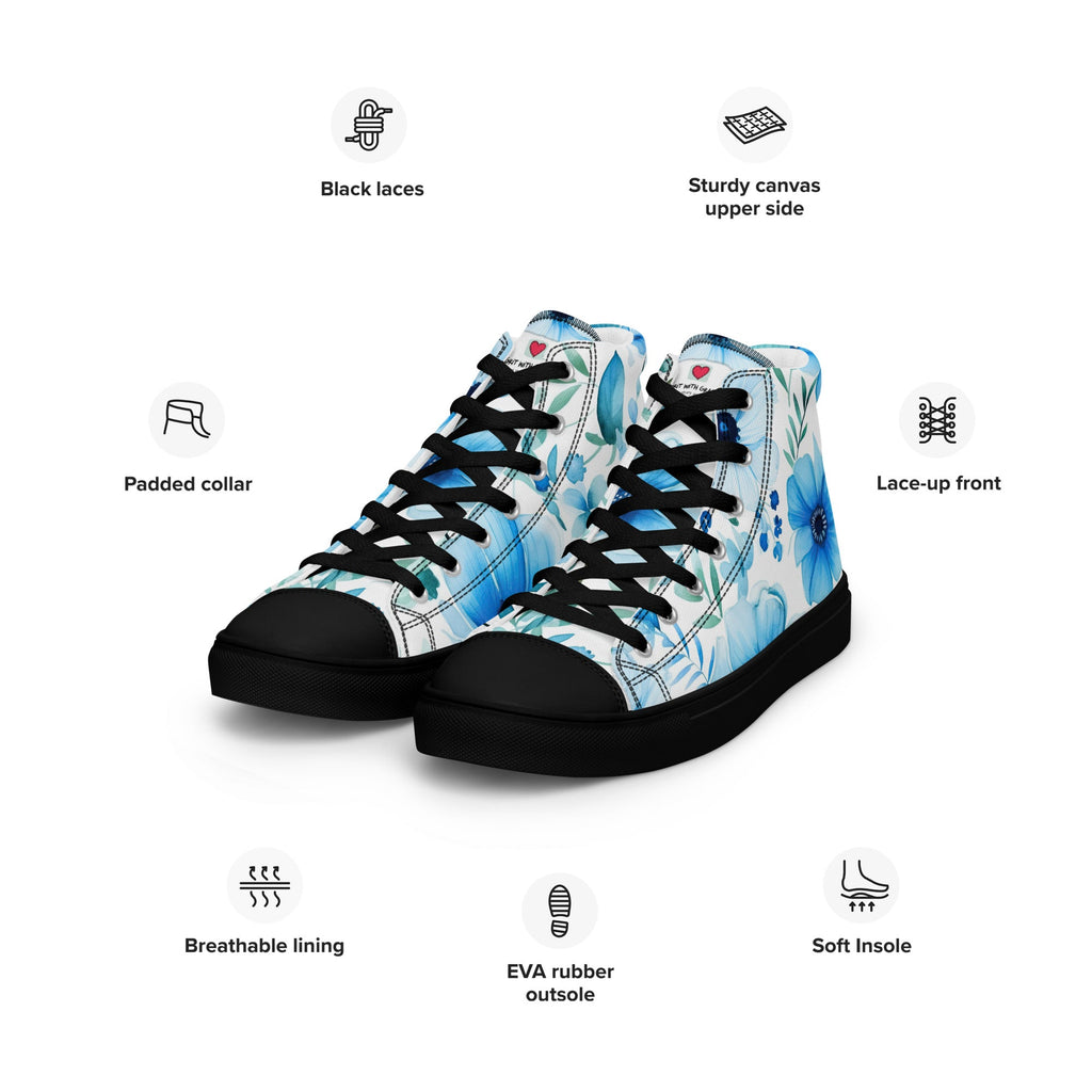 Floral Lover's Men's Botanical Style High Top Sneakers