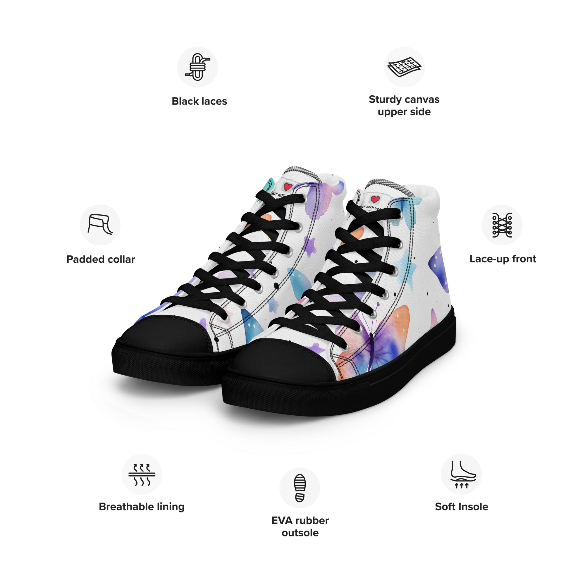 Butterfly Lover's Nature Inspired Men's High Top Sneakers