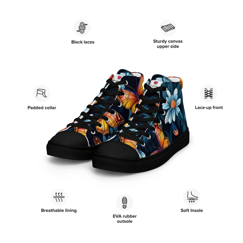 Butterfly Lover's Nature Inspired Men's High Top Sneakers