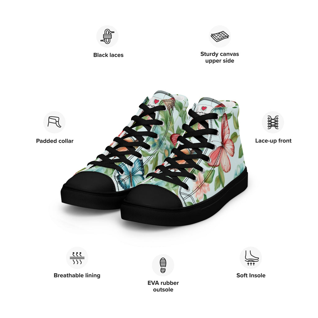 Butterfly Lover's Nature Inspired Men's High Top Sneakers