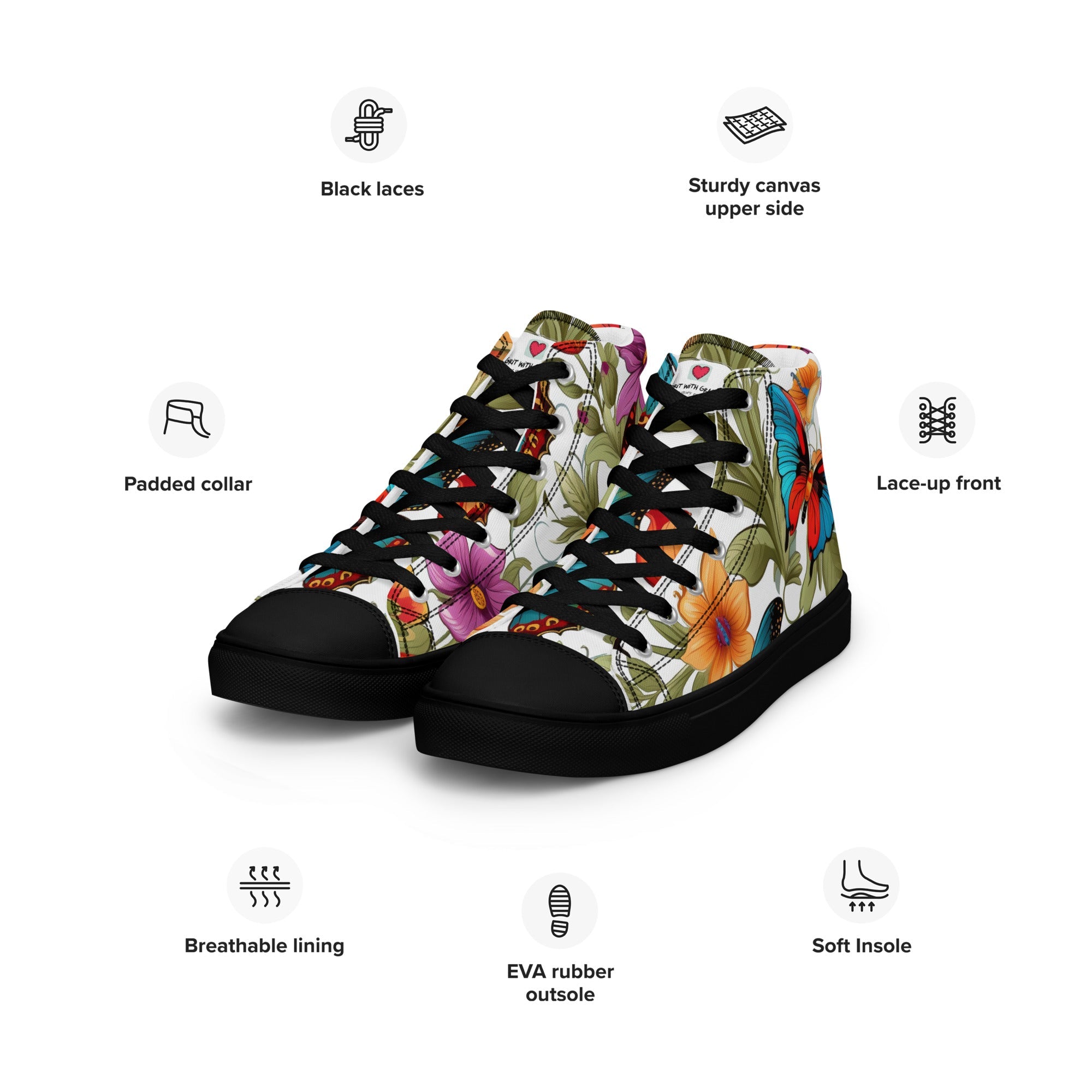Butterfly Lover's Nature Inspired Men's High Top Sneakers