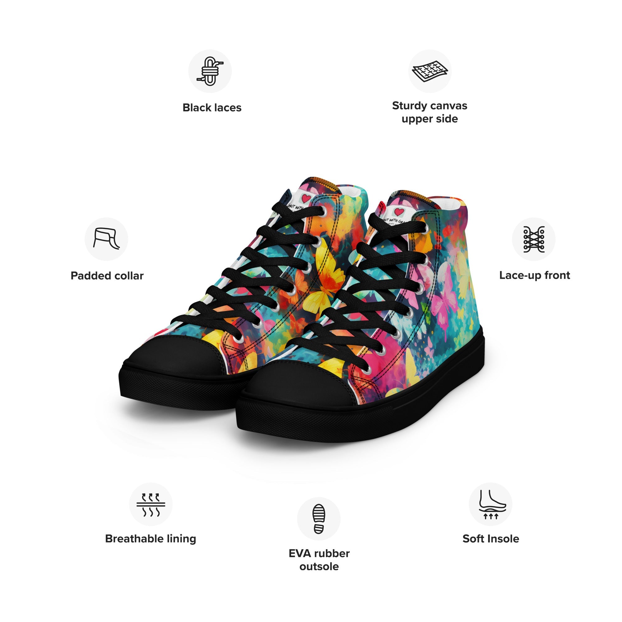 Butterfly Lover's Nature Inspired Men's High Top Sneakers