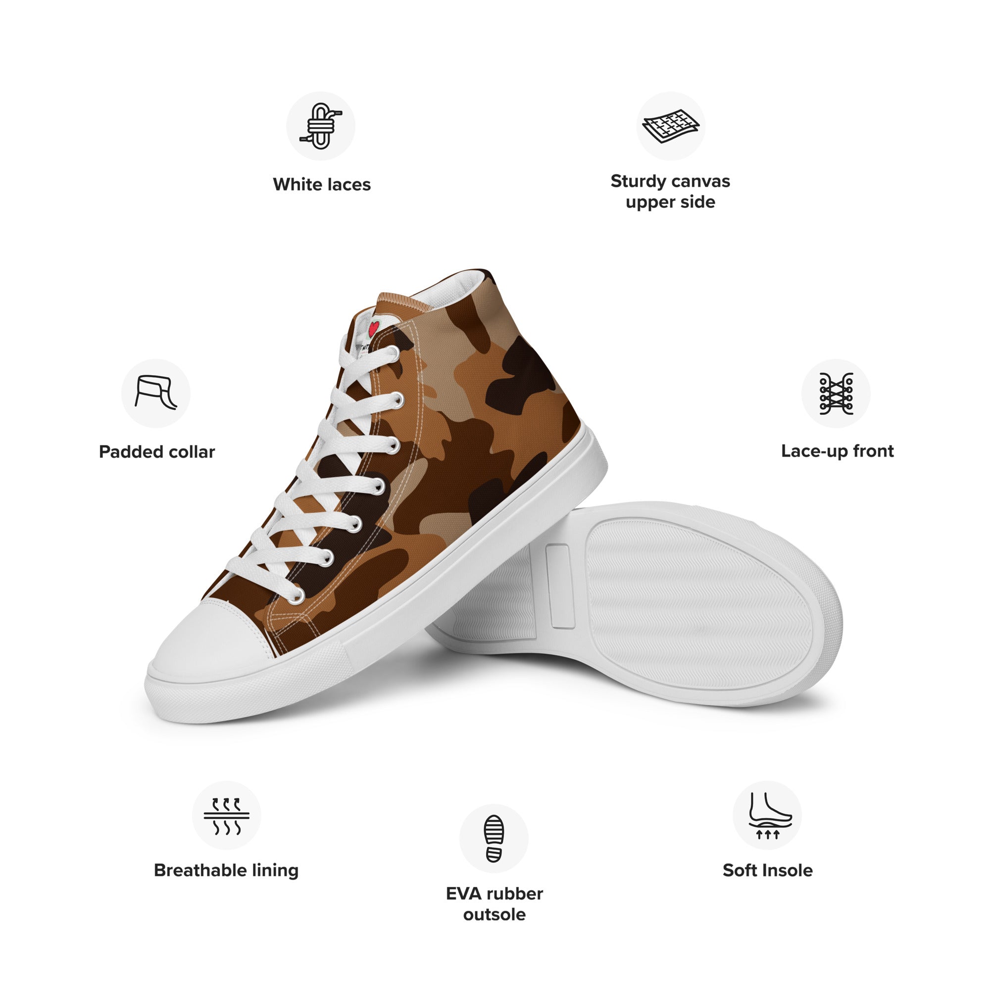 Army Enthusiast Men's High-Top Camouflage Sneakers
