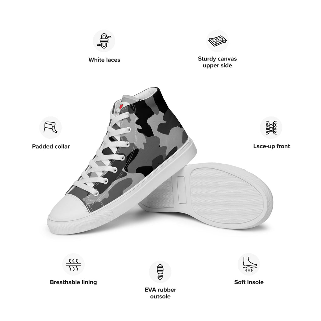 Army Enthusiast Men's High-Top Camouflage Sneakers