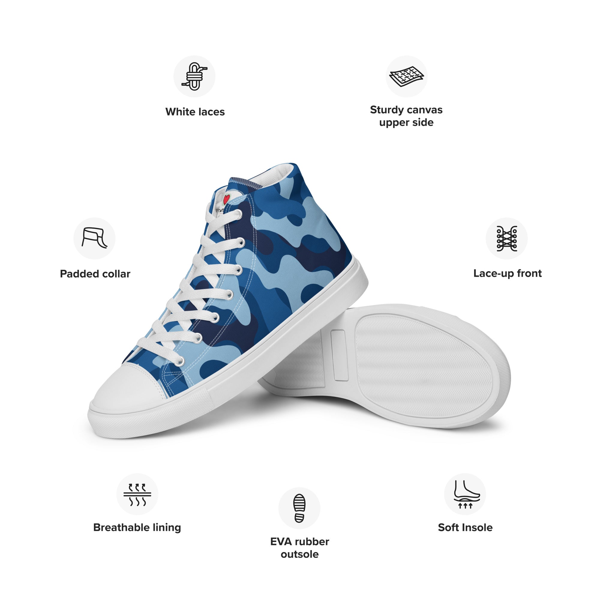 Army Enthusiast Men's High-Top Camouflage Sneakers