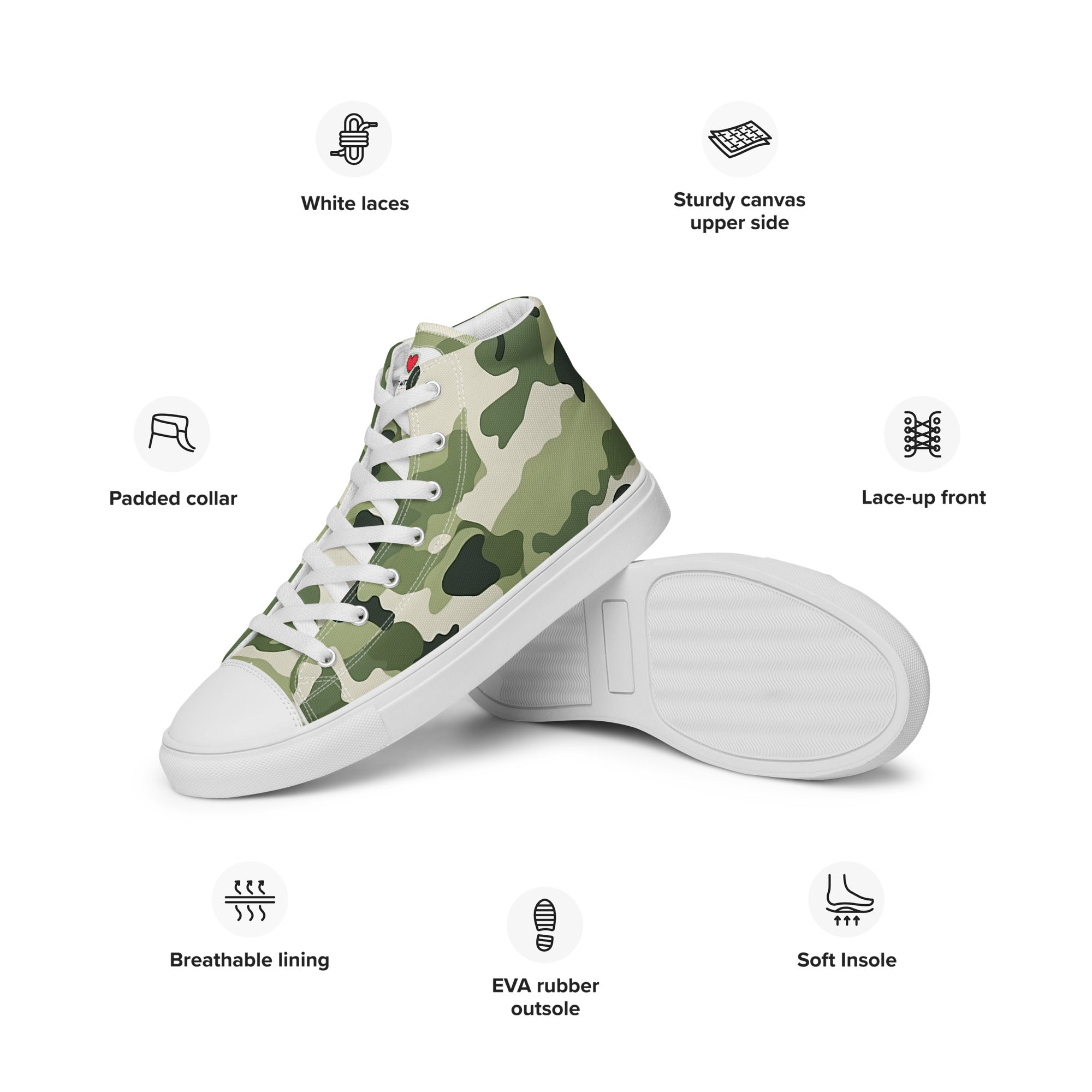 Army Enthusiast Men's High-Top Camouflage Sneakers