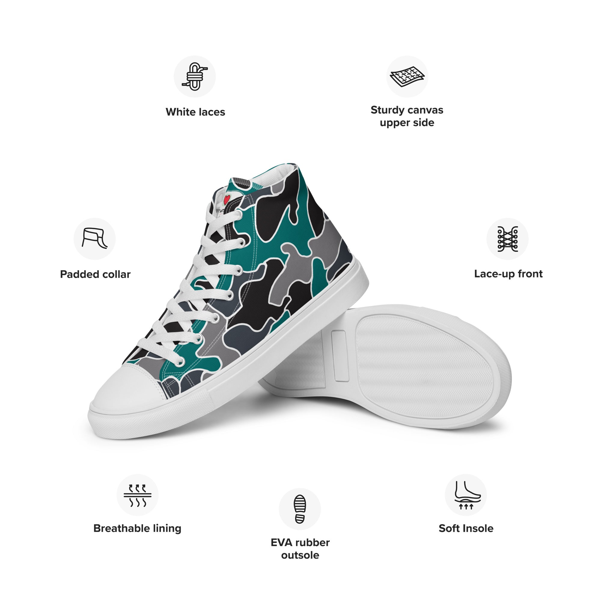 Army Enthusiast Men's High-Top Camouflage Sneakers