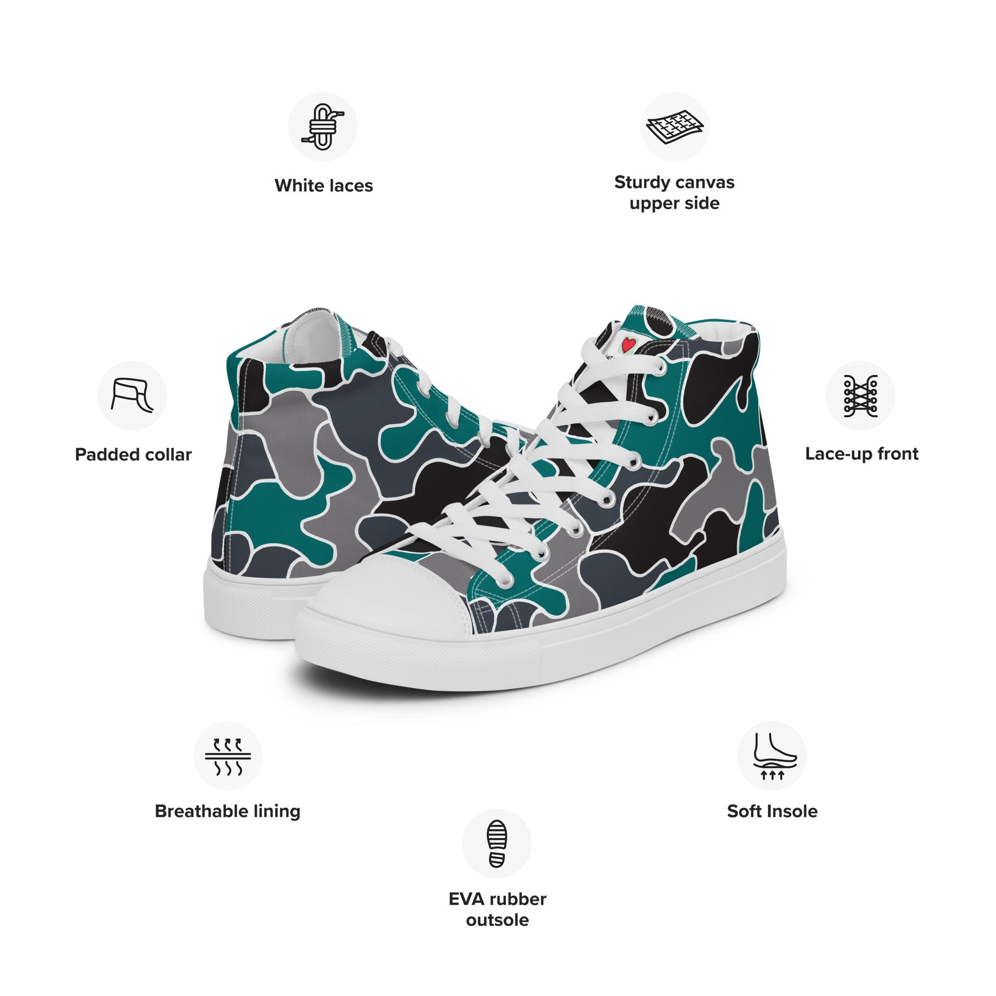 Army Enthusiast Men's High-Top Camouflage Sneakers