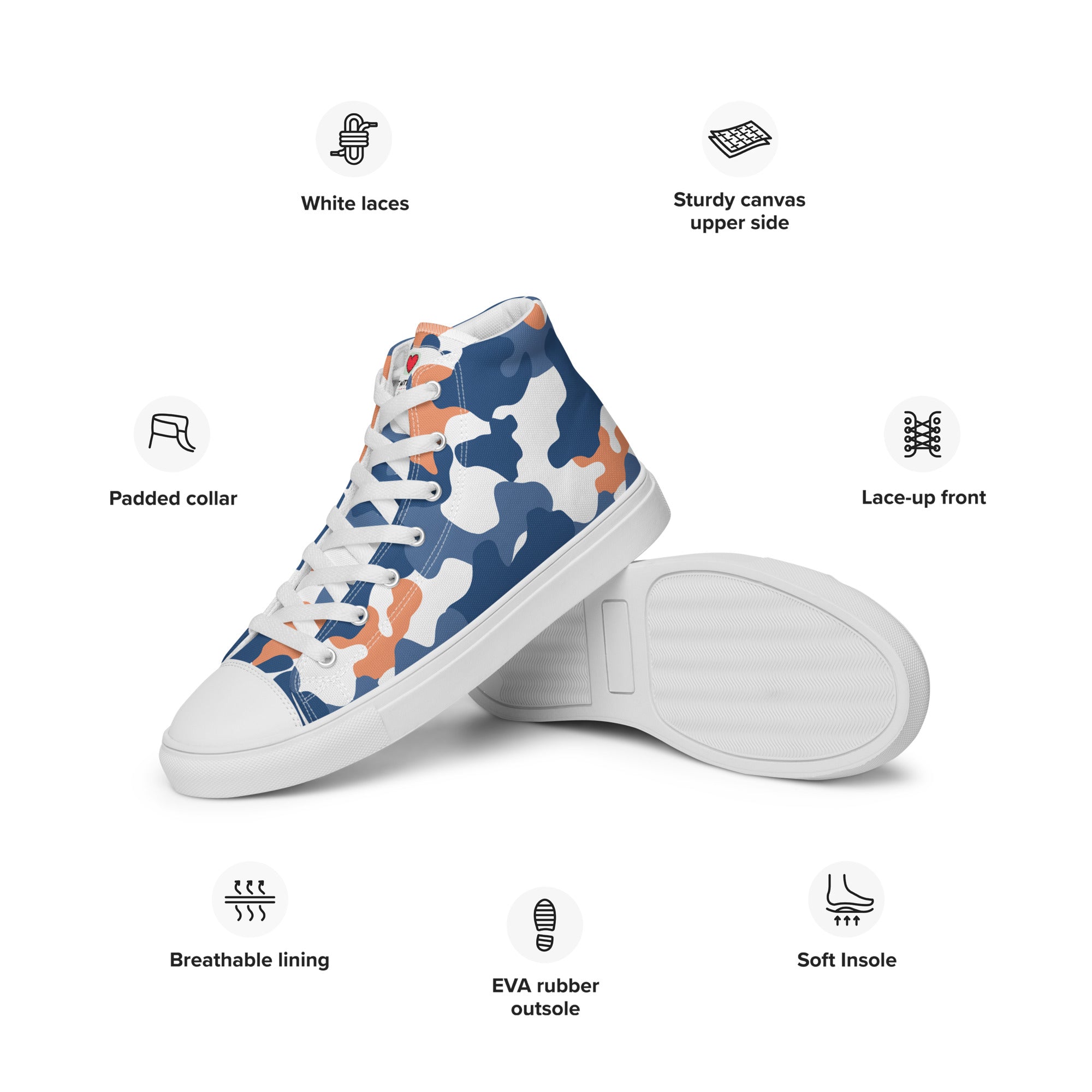Army Enthusiast Men's High-Top Camouflage Sneakers