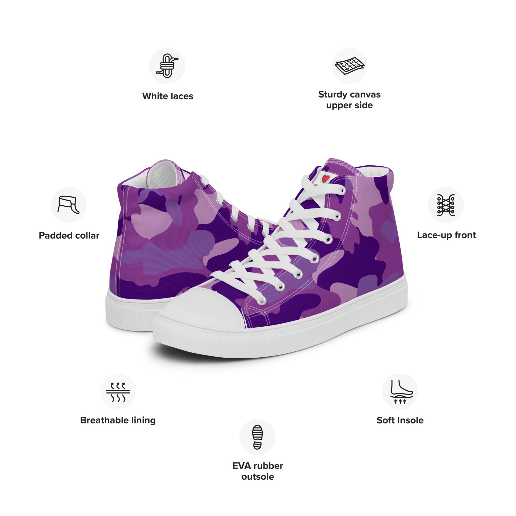 Army Enthusiast Men's High-Top Camouflage Sneakers