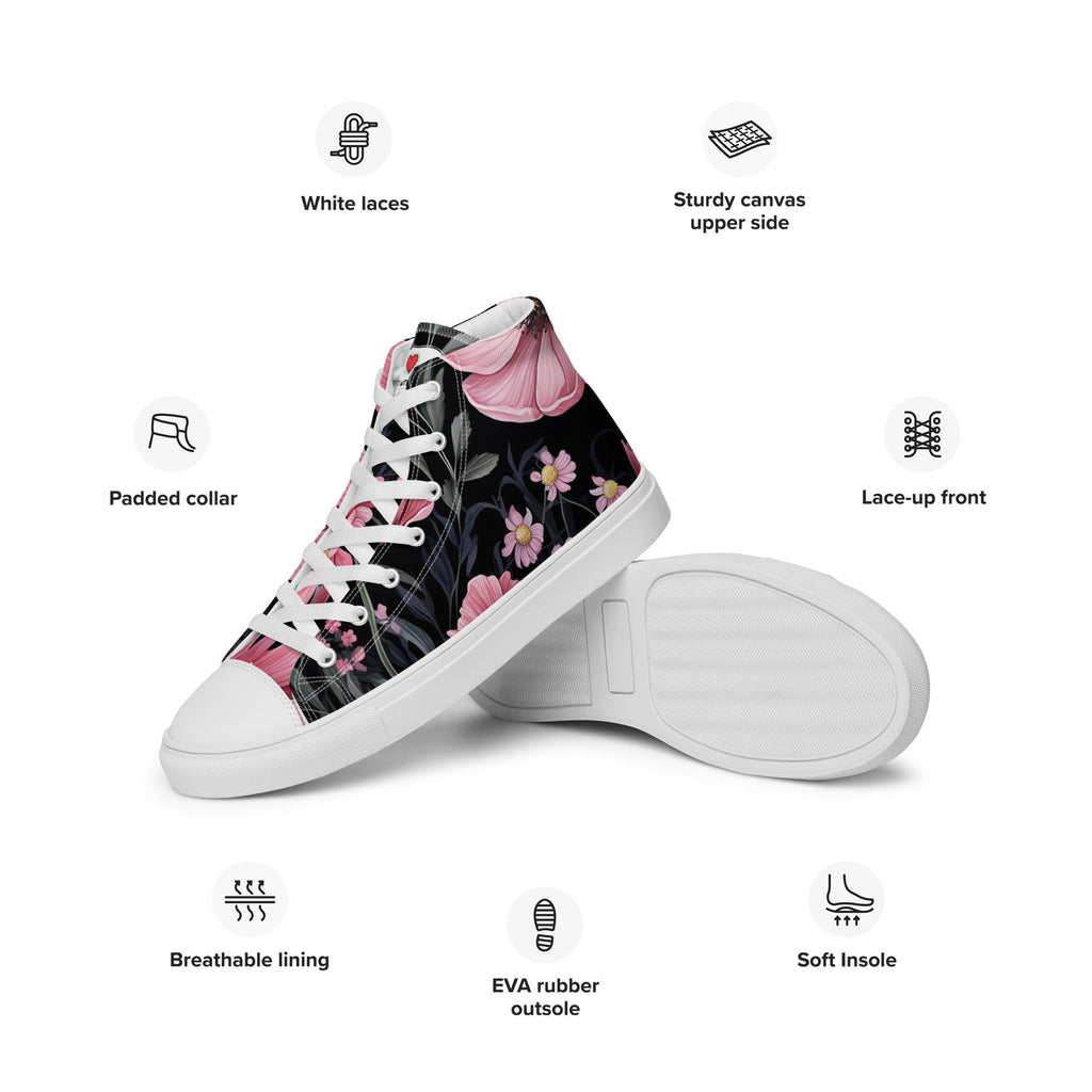 Floral Lover's Women's Botanical Style High Top Sneakers