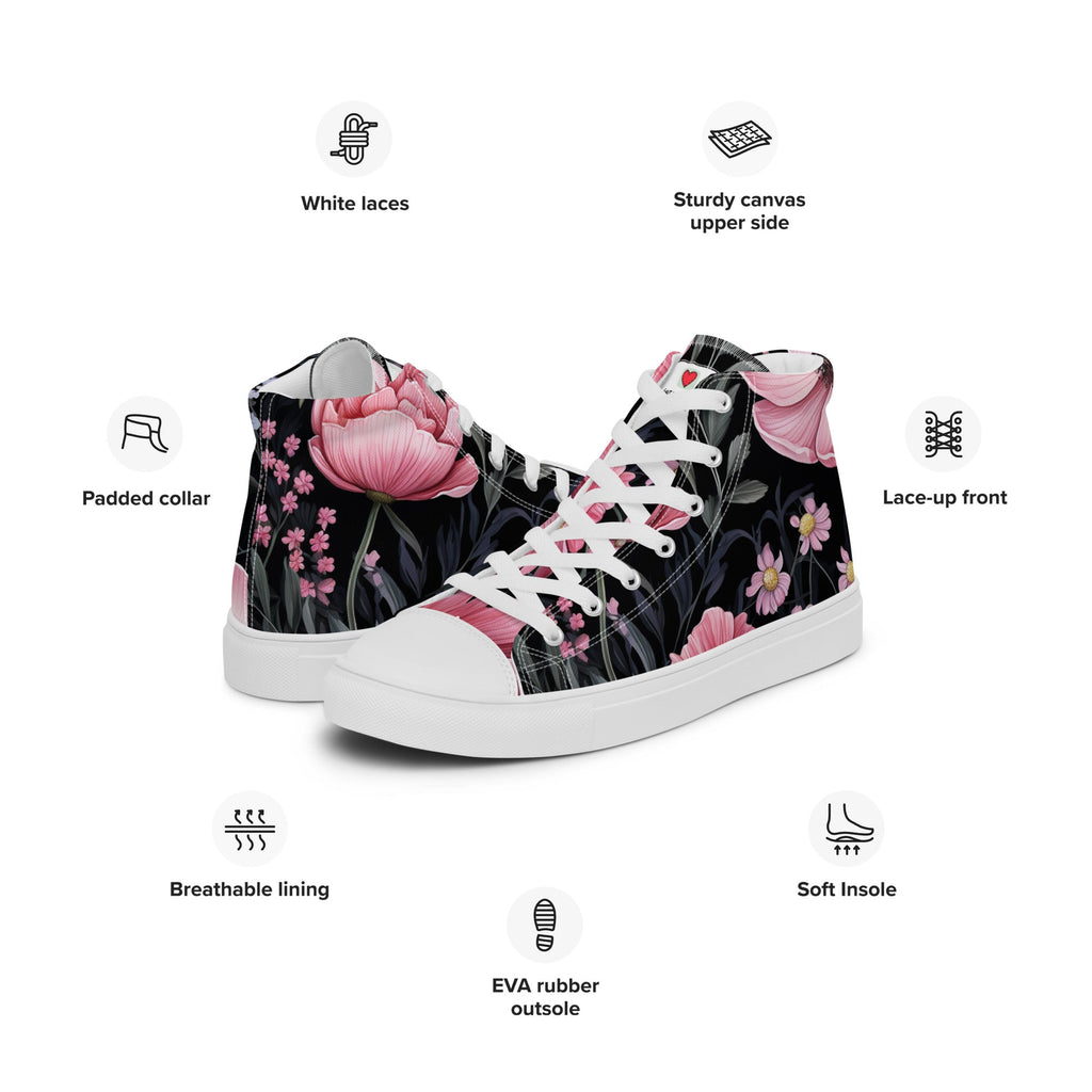 Floral Lover's Women's Botanical Style High Top Sneakers