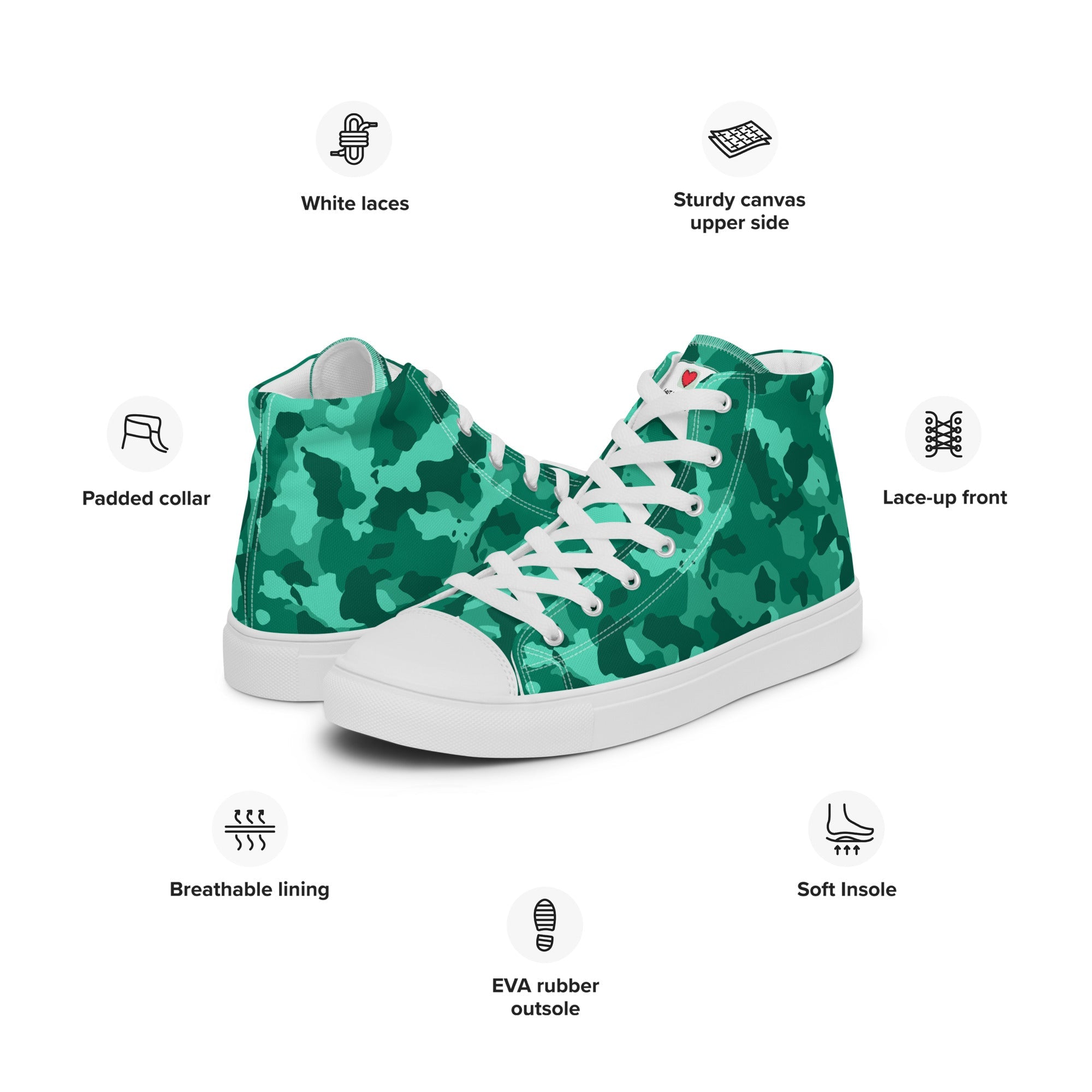 Army Enthusiast Men's High-Top Camouflage Sneakers
