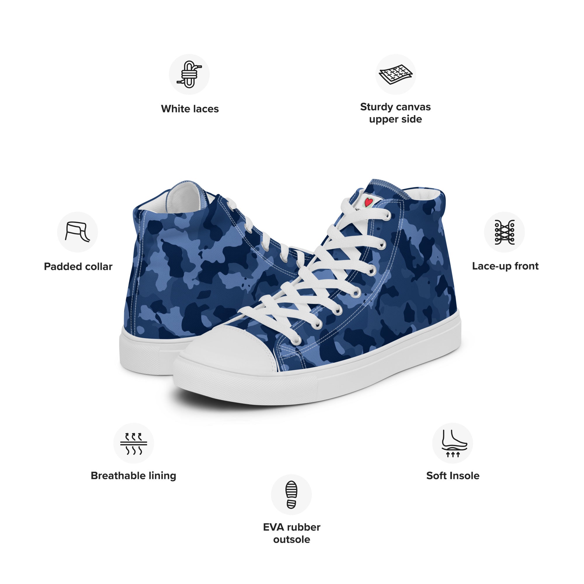 Army Enthusiast Men's High-Top Camouflage Sneakers